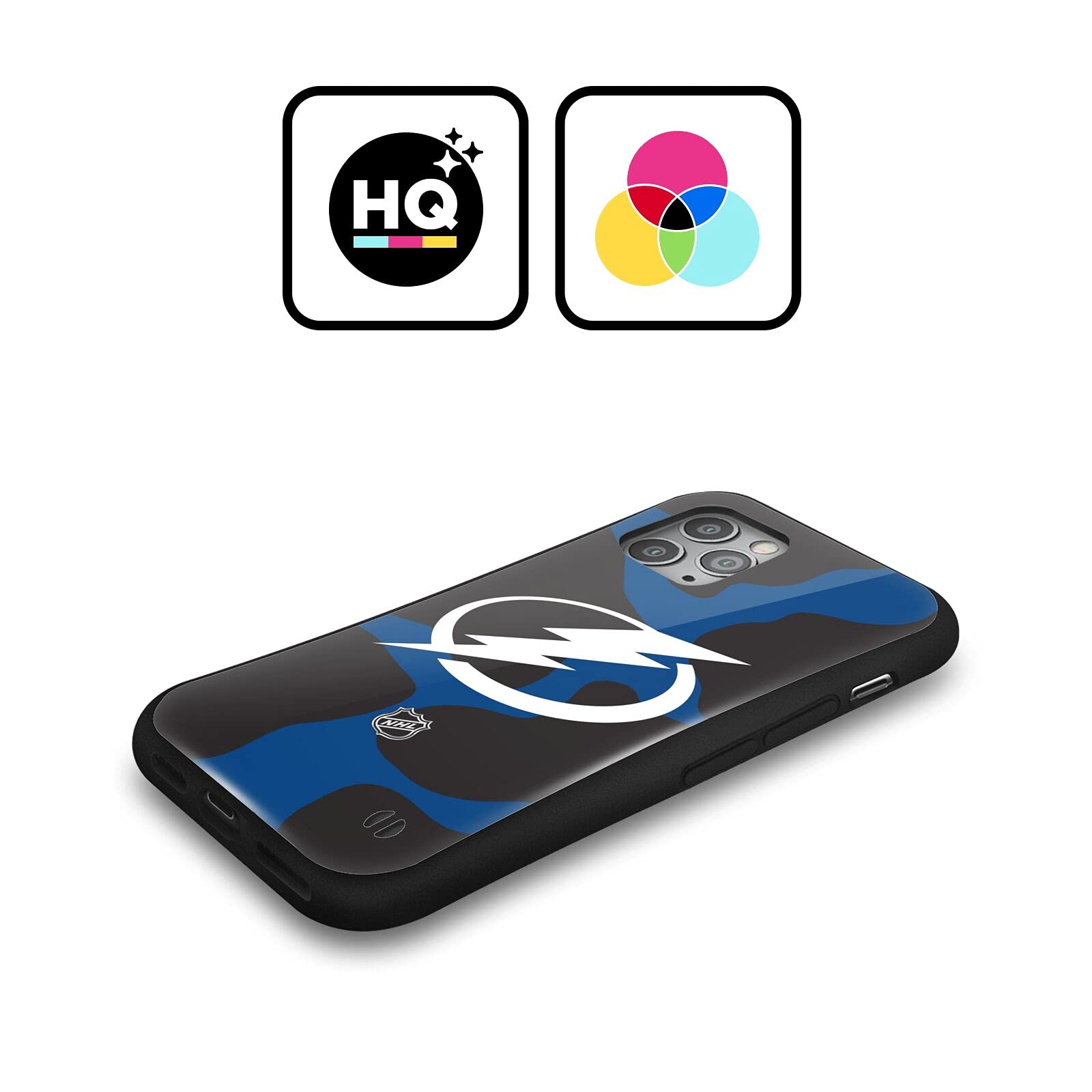 Officially Licensed NHL Tampa Bay Lightning Cow Pattern Hybrid Case for Apple iPhone 13 Pro Max - Durable Protection with Unique Team Design, Perfect for Hockey Fans & Game Day Accessories