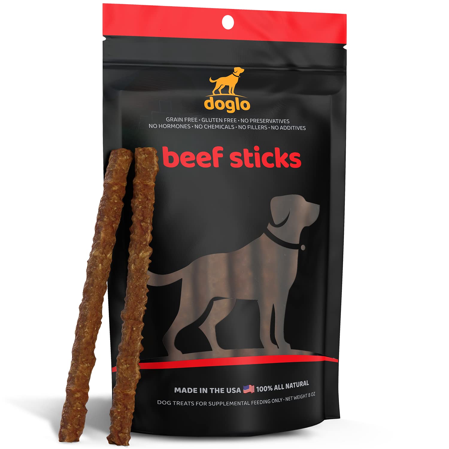 Organic Dog Beef Sticks - 8 oz Pack | Natural & Healthy Dog Treats | Grain-Free Beef Jerky Chews for Puppy Training | Made in USA | Perfect for Small, Medium & Large Dogs | Great for Outdoor Adventures & Travel Snacks