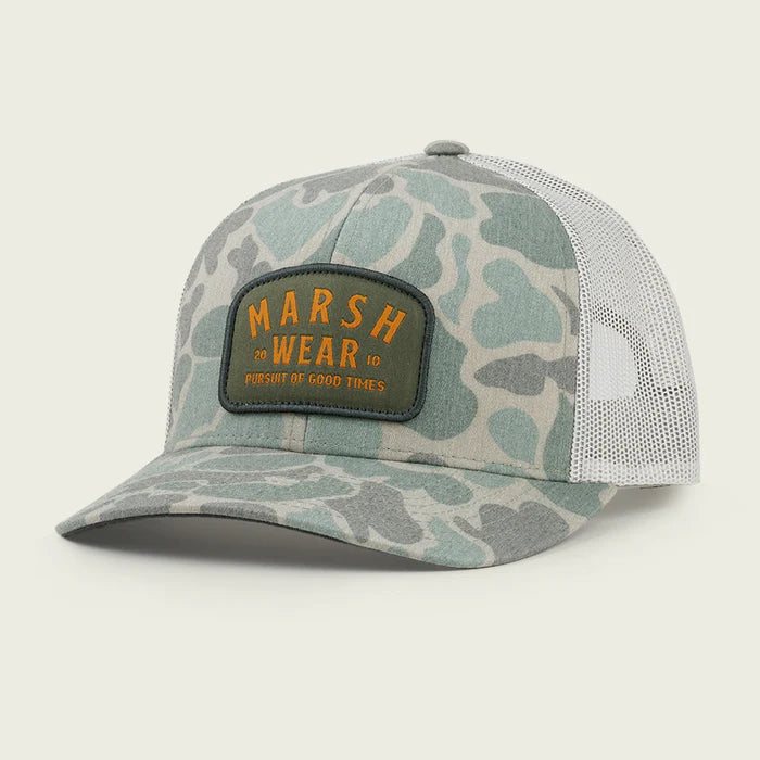 Marsh Wear Alton Camo Trucker Hat - Green Mallard Camo Hunting Cap for Outdoor Adventures & Waterfowl Hunting