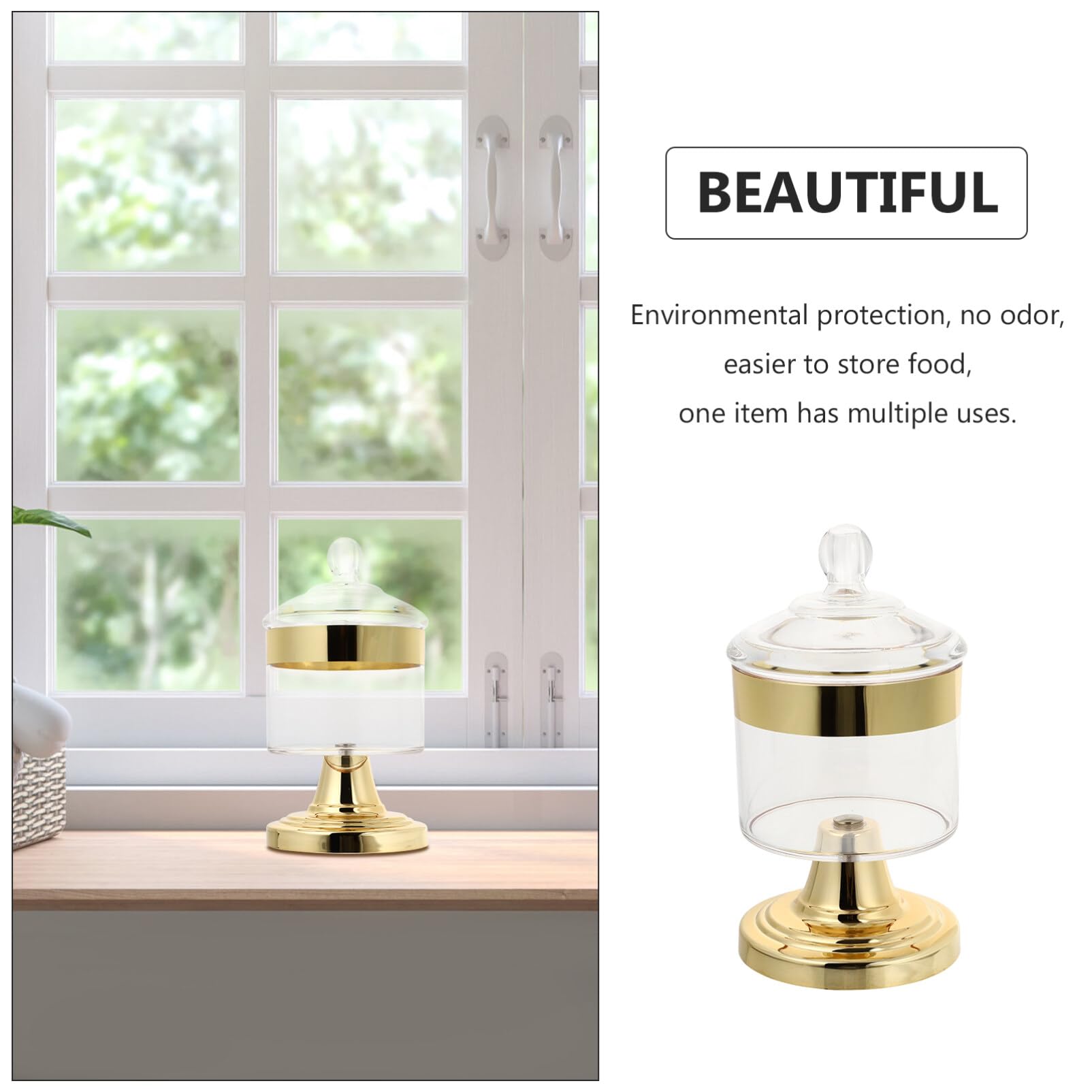 Acrylic Apothecary Jar with Lid - Clear Candy Buffet Container & Decorative Storage Canister for Weddings, Parties, Kitchen & Office Organization | Elegant Display Jar for Candy, Cookies, Snacks & Home Decor