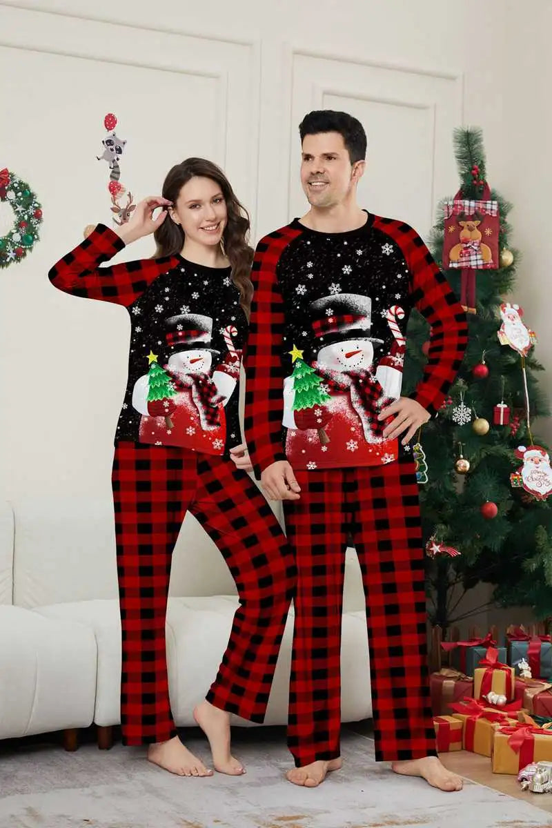 Snowman Christmas Matching Family Pajamas Set - Cozy Holiday PJS for Family Photos & Festive Gatherings