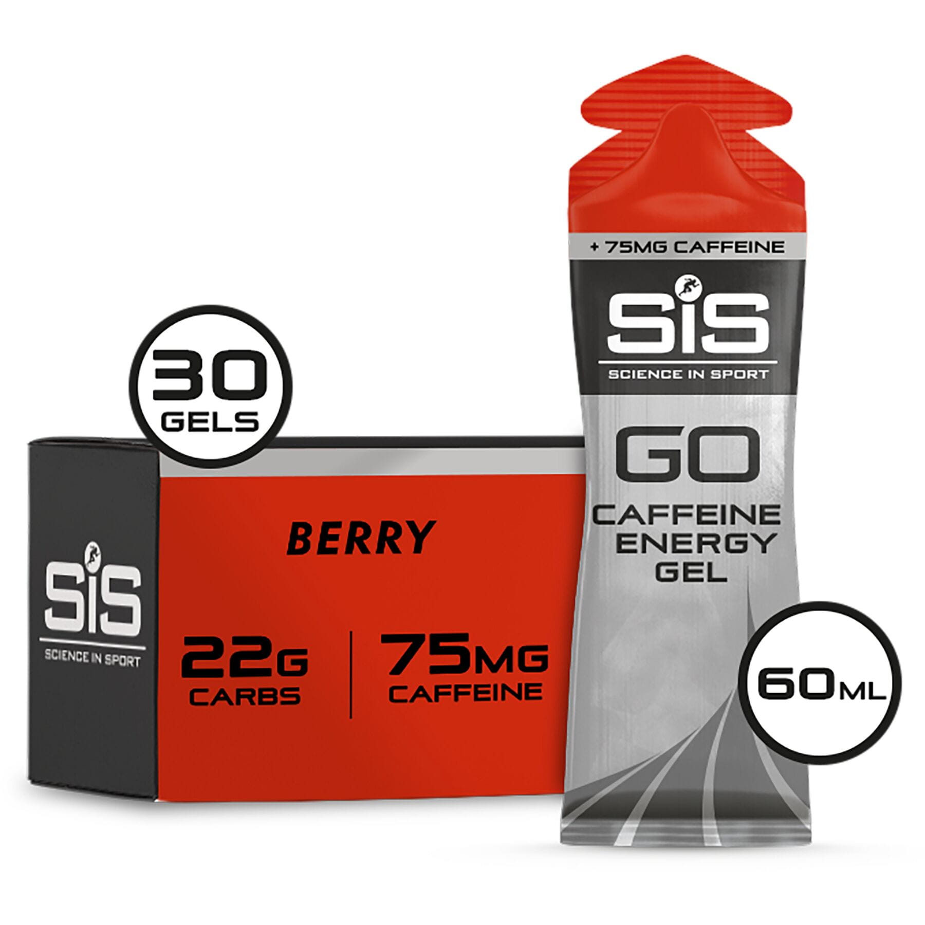 Science in Sport GO+ Caffeine Energy Gel - Fast-Acting Electrolyte Boost for Runners & Cyclists - Perfect for Endurance Training & Marathon Fueling
