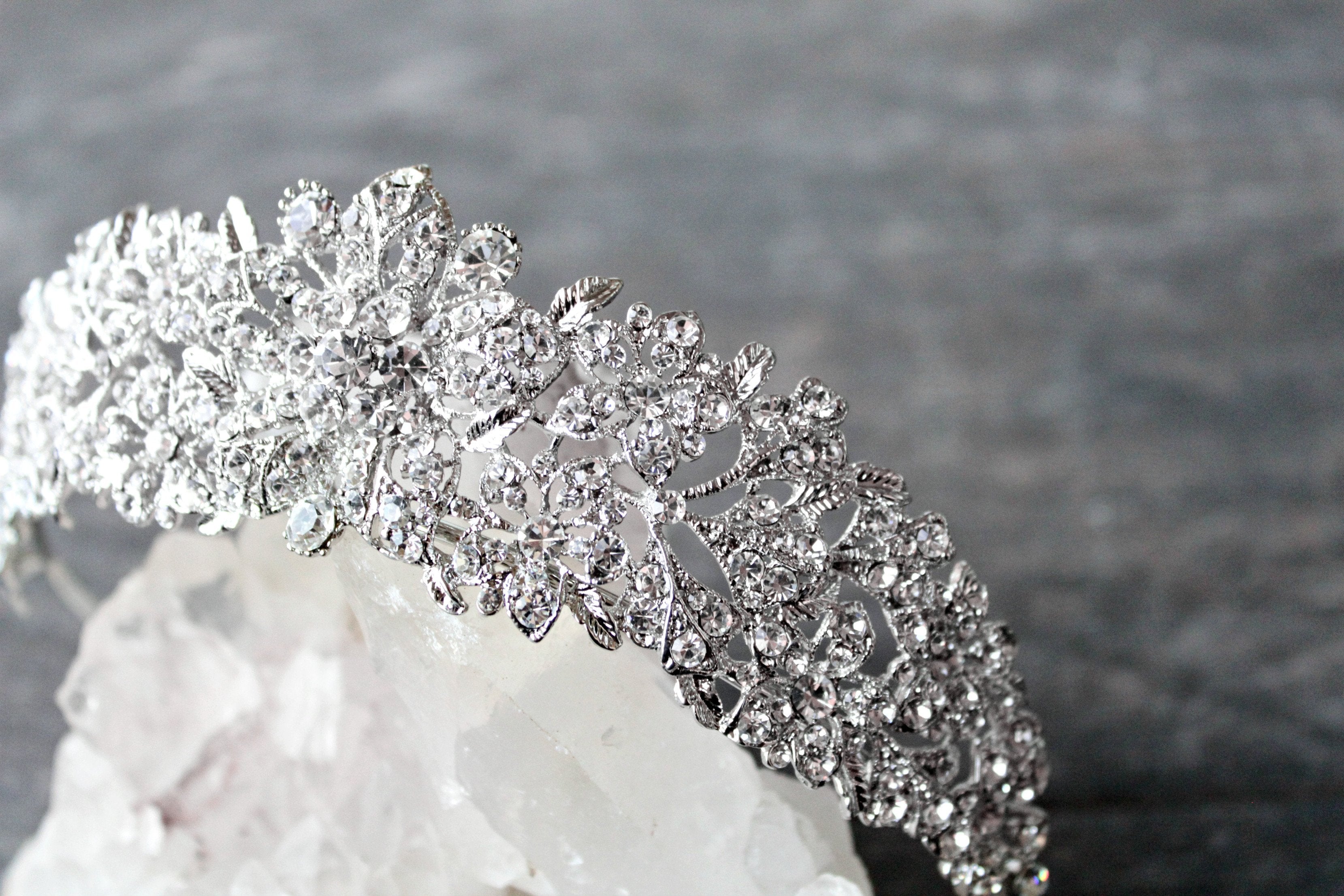 Evelyn Tiara - Elegant Rhinestone Bridal Hairpiece for Weddings, Prom & Special Occasions