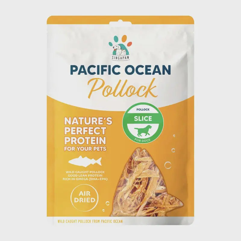 Premium Air-Dried Pacific Pollock Slices for Dogs - Natural Protein Dog Treats (40g) - Perfect for Training Rewards & Dental Health Snacks