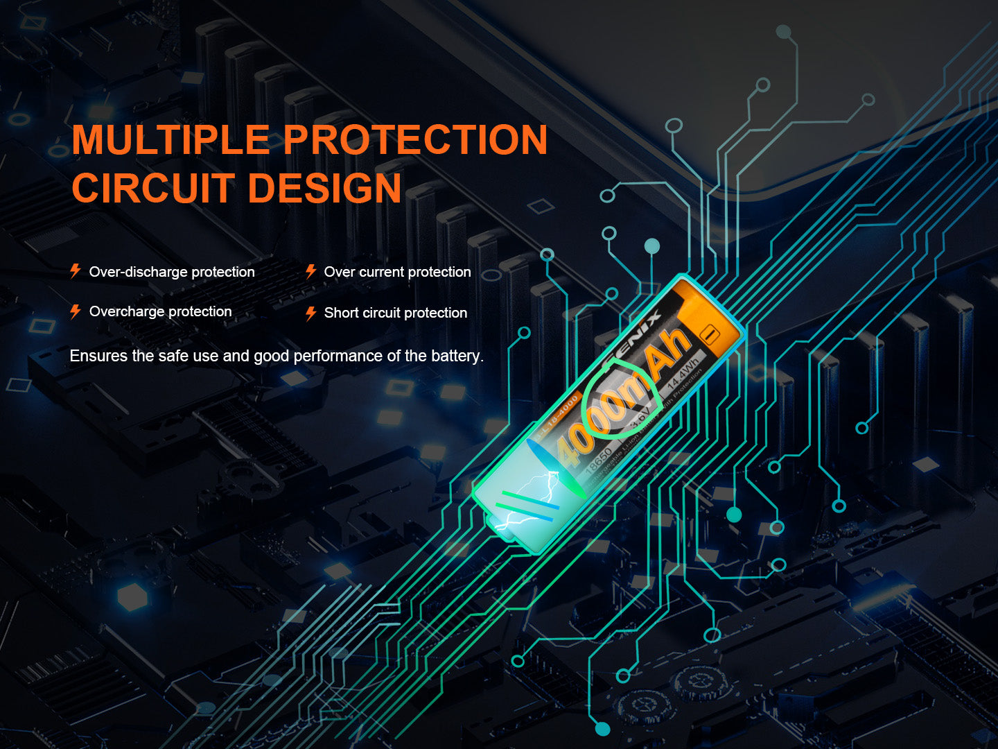 Fenix ARB L18 4000mAh High Capacity Rechargeable 18650 Battery - Perfect for Flashlights, Vaping Devices & Portable Electronics