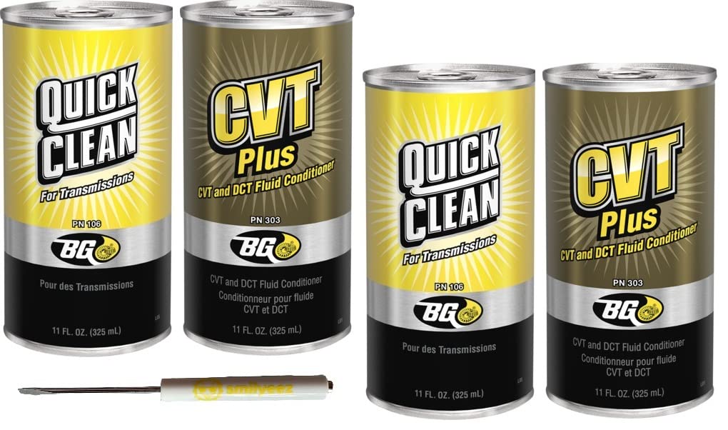 Smilyeez BG K6610 CVT Transmission Quick Clean Flush PN106 & CVT DCT Plus Fluid Conditioner PN 303 with 2 Pocket Screwdrivers - Professional Auto Maintenance Kit for Smooth Transmission Performance