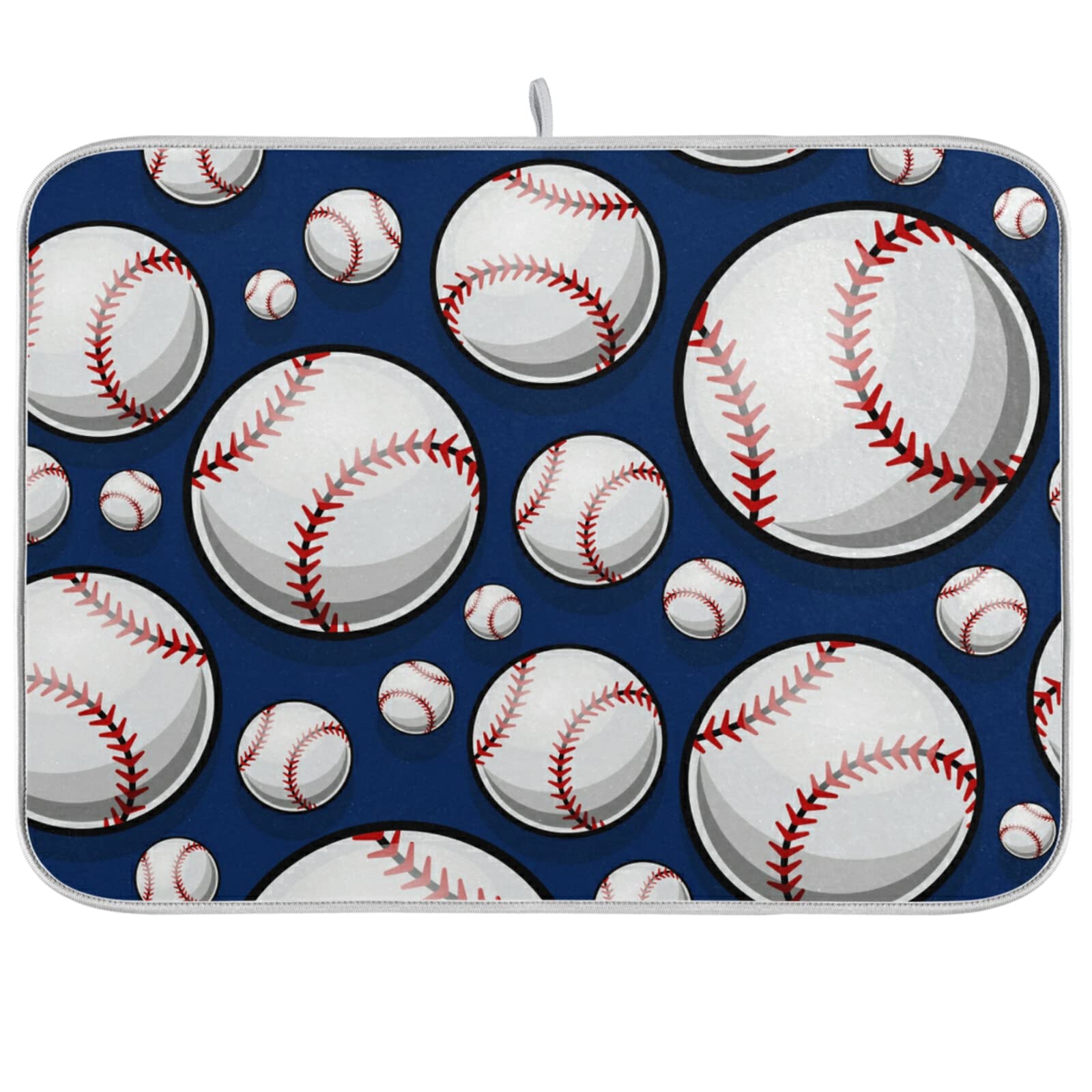 **Premium Absorbent Microfiber Dish Drying Mat for Baseball & Softball Fans – Large 18x24in Reversible Countertop Decor – Perfect for Kitchen, Bar, or RV Use**