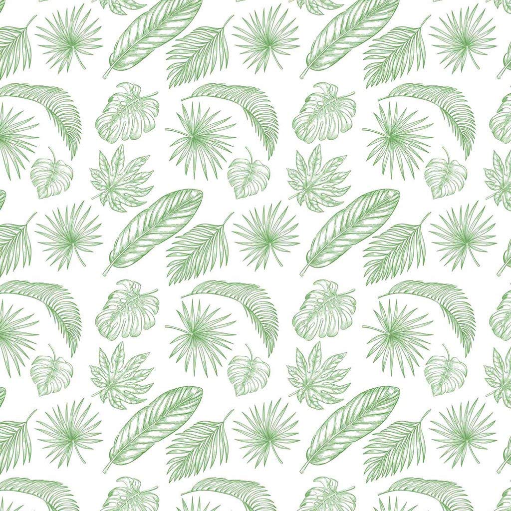 Premium Ceramic Decals - Tropical Palm Leaf Design (Green, 19x13 Inch) for DIY Pottery, Mugs & Home Decor