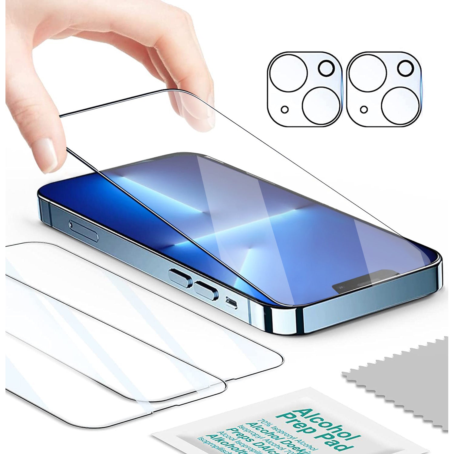 2.5D Tempered Glass Screen Protector for iPhone 13 (6.1 Inch) - HD Clear, Anti-Scratch, Bubble-Free - Perfect for Daily Use, Gaming, and Outdoor Activities