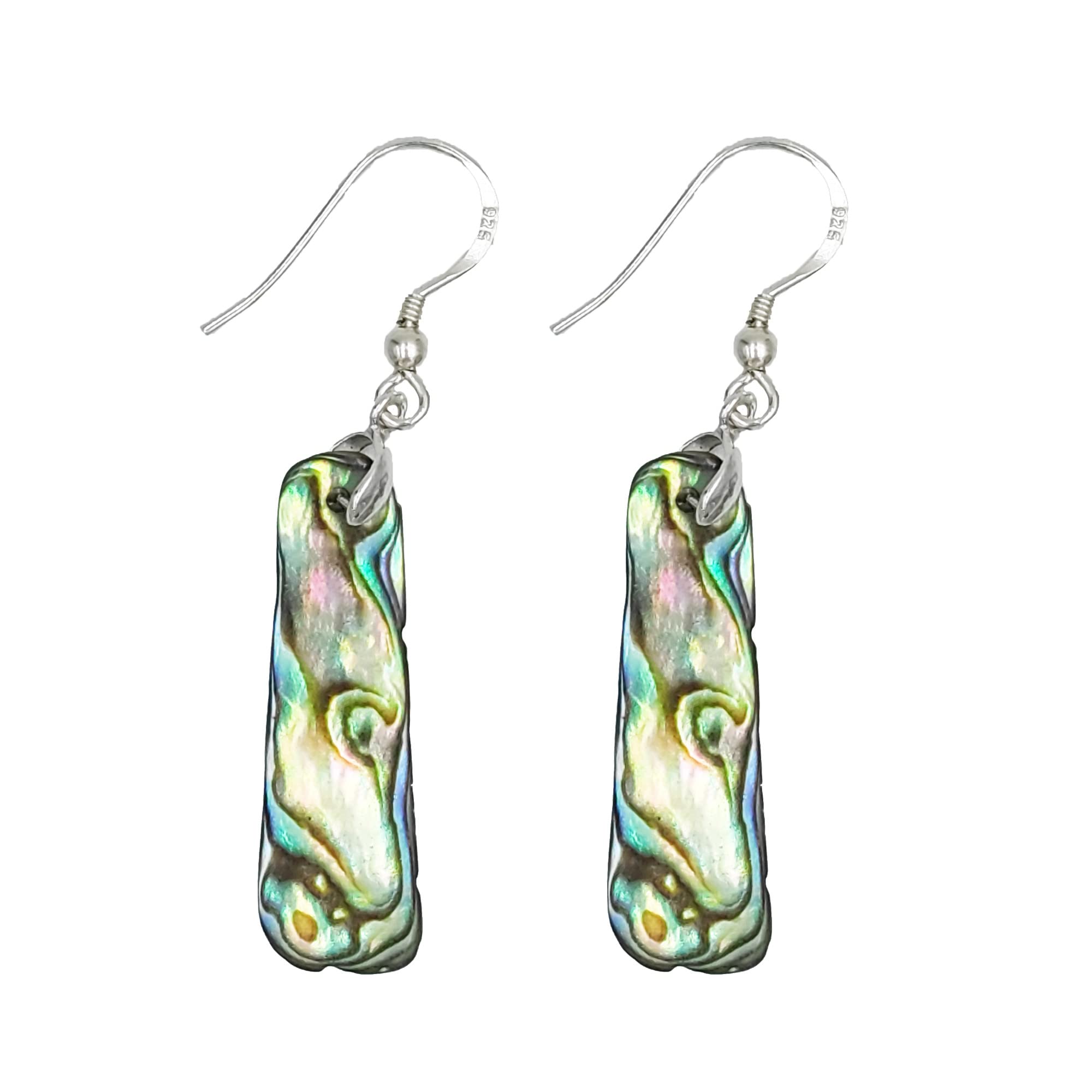 Natural Abalone Shell Sterling Silver Dangle Earrings for Women – Elegant Handmade Jewelry for Parties, Weddings & Everyday Wear