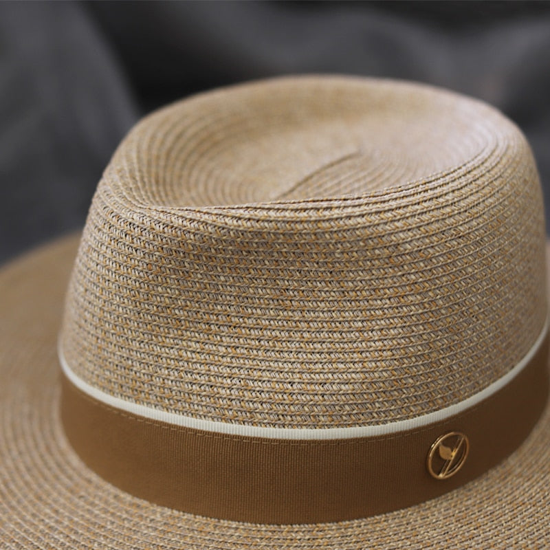 Stylish Natural Panama Straw Hat for Women & Men - Wide Brim Summer Beach Sun Hat with UV Protection - Perfect for Vacations, Outdoor Activities & Birthday Gifts