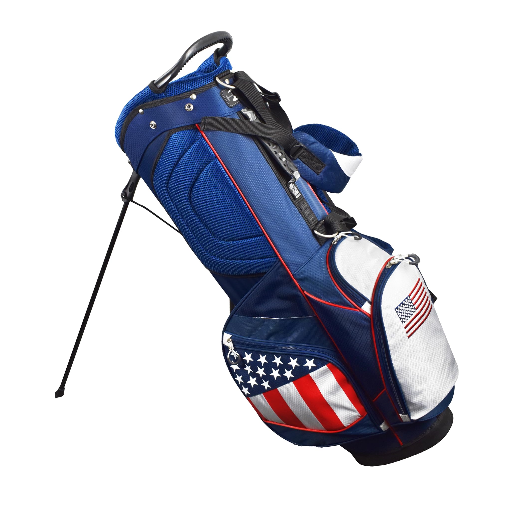 Hot-Z Golf USA Flag Stand Bag - Lightweight Golf Bag with American Flag Design for Men & Women - Perfect for Driving Range, Tournaments & Casual Play