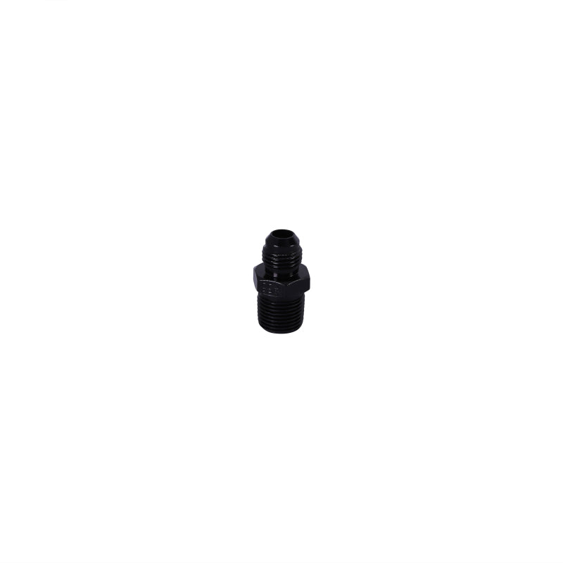Aeromotive 3/8in NPT to AN 06 Male Flare Adapter Fitting - High Performance Fuel Line Connector for Automotive & Racing Applications