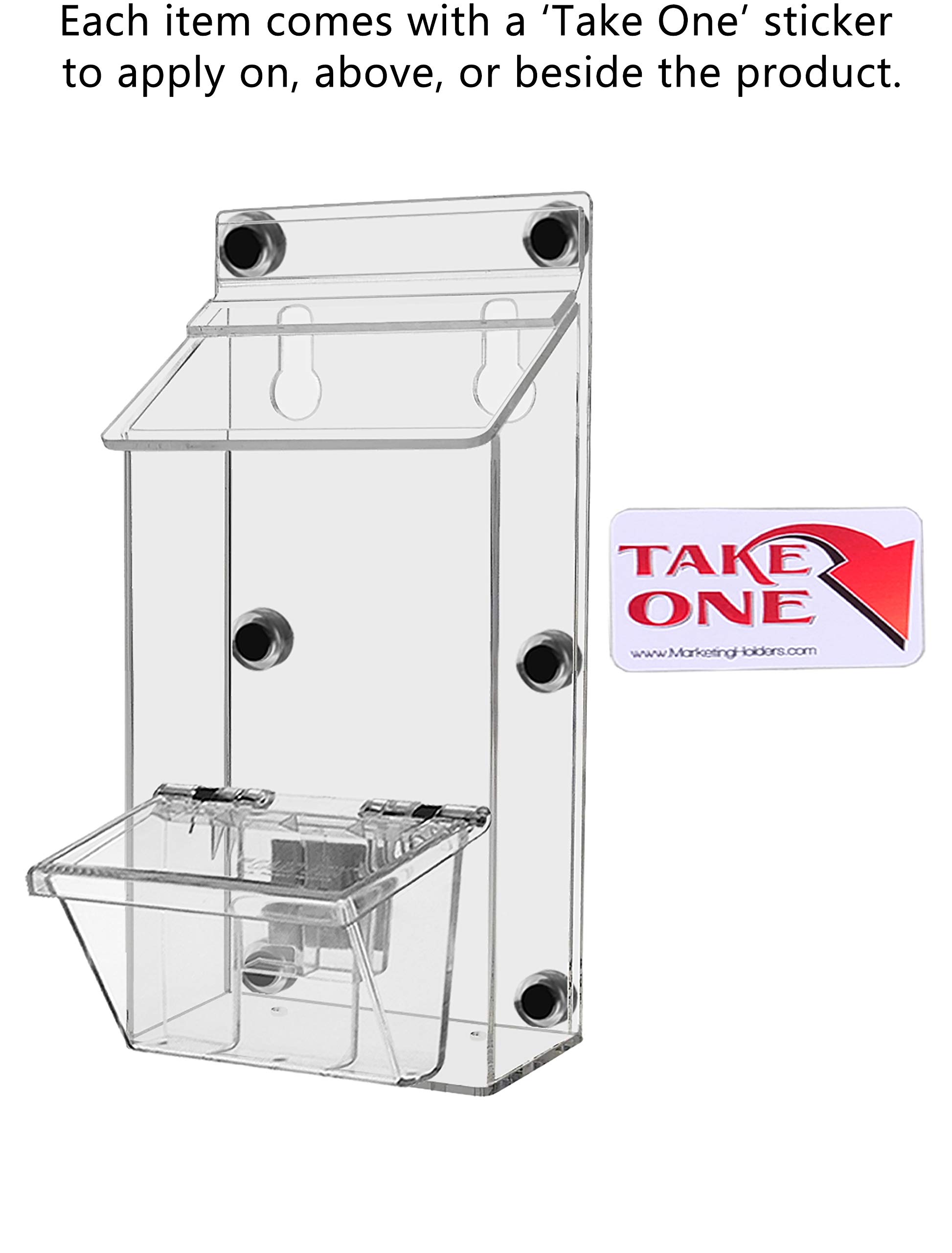 6 Pack Magnetic Brochure Holders with Lid - Metal Mount Outdoor Caddy for 4