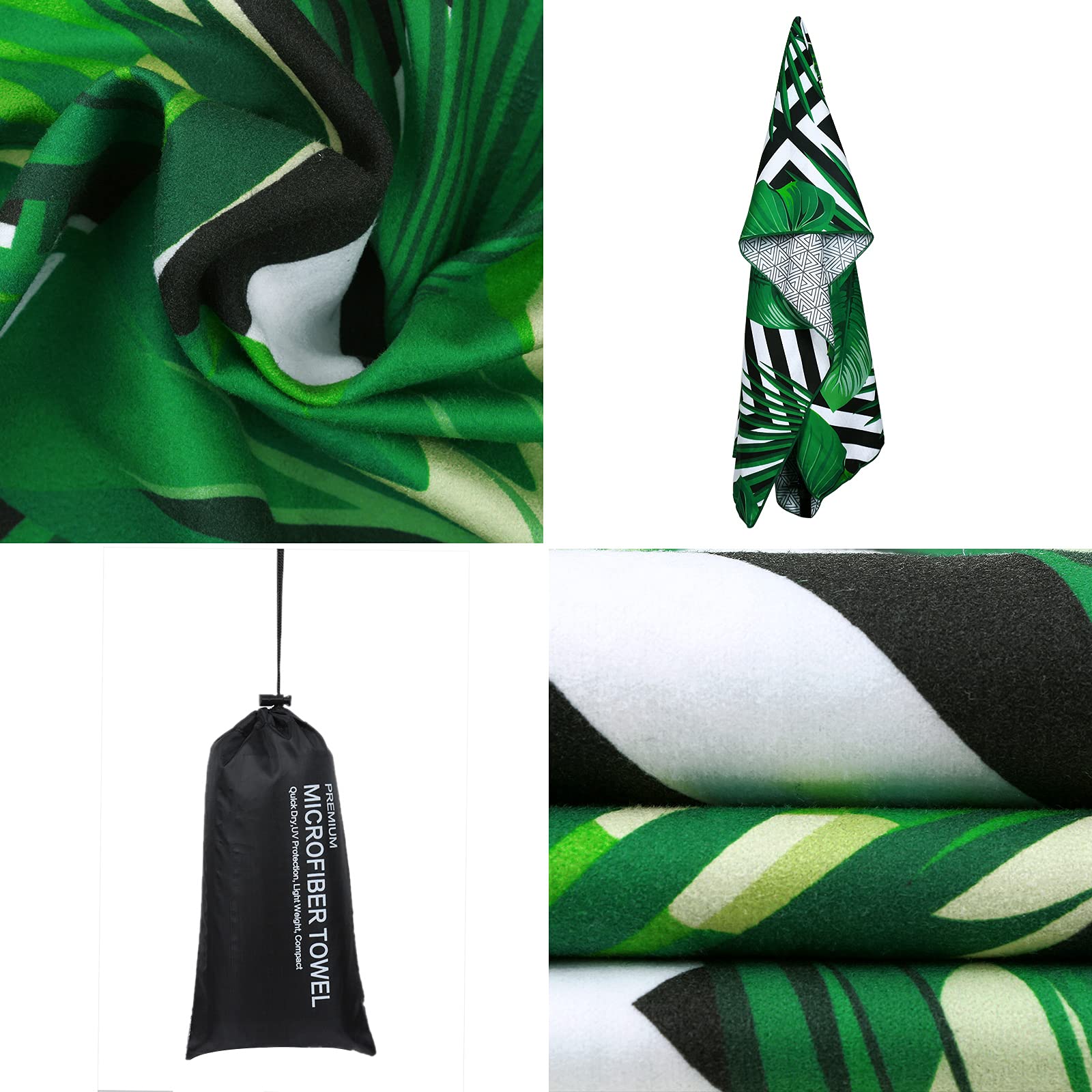 Violet Mist Tropical Palm Leaf Microfiber Beach Towel 63