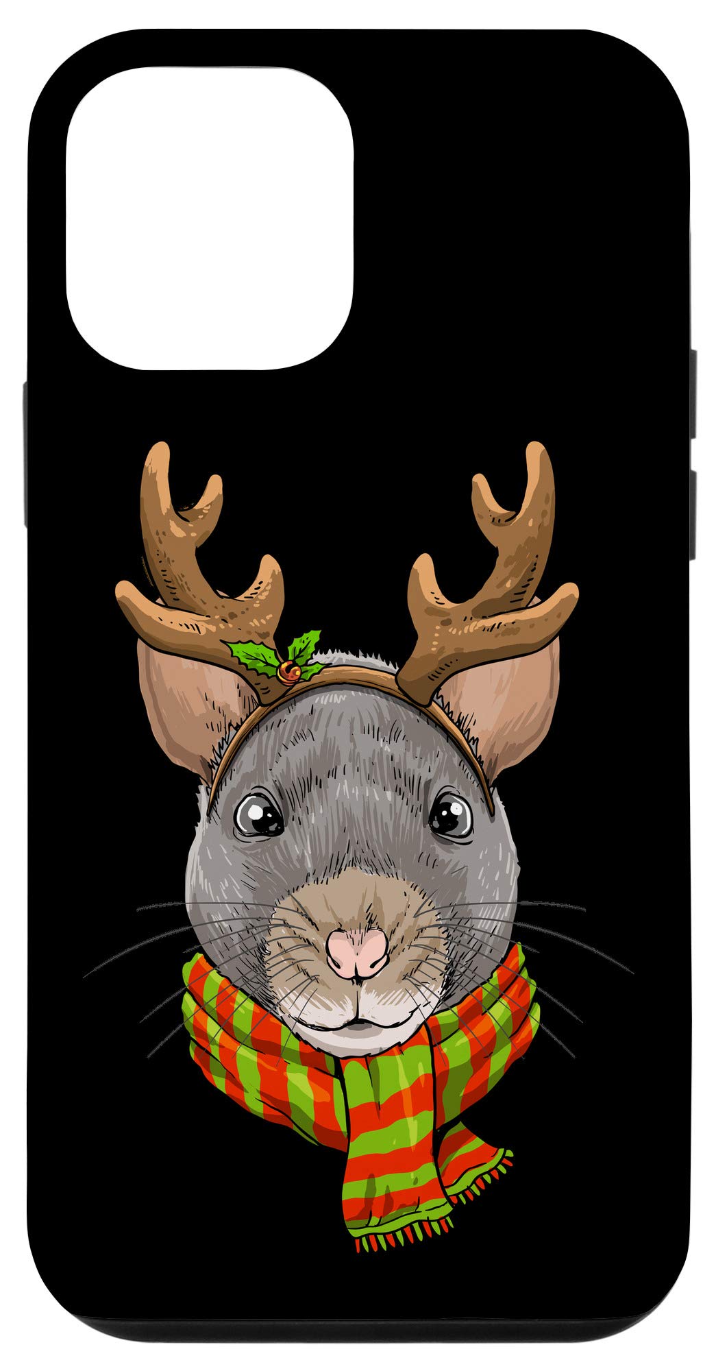 iPhone 12 Mini Case with Reindeer Antlers - Christmas Holiday Protective Cover for Kids (Boys & Girls) - Perfect Gift for Xmas, Stocking Stuffers & Winter Festive Season
