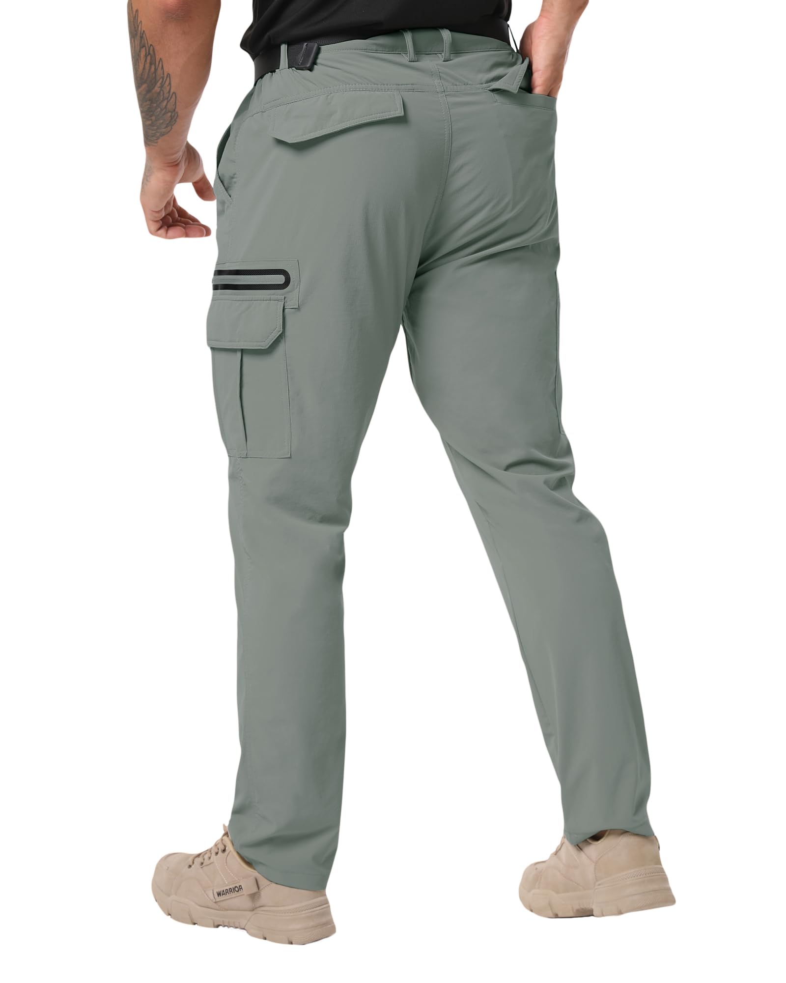 NATUVENIX Men's Lightweight Hiking Pants - Quick Dry Water Resistant Cargo Work & Travel Pants for Outdoor Activities, Camping, Fishing and Hiking Adventures