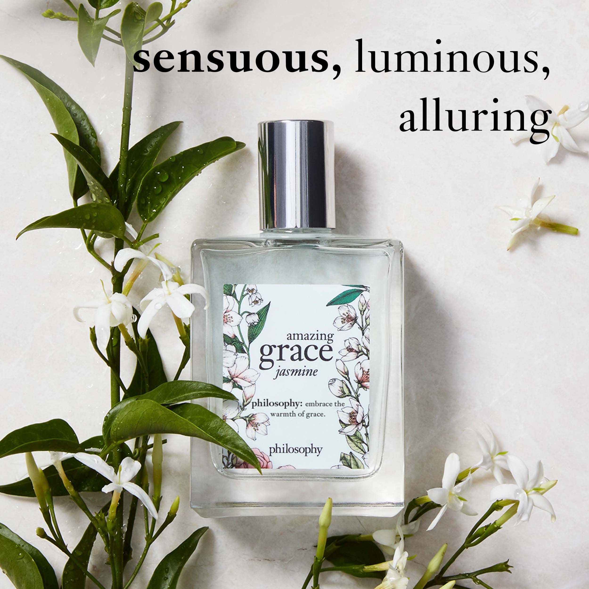 Philosophy Amazing Grace Jasmine Eau de Toilette - Alluring Floral Perfume for Women with Jasmine, Bergamot & Musk Notes - Long Lasting Luxury Fragrance - 2 fl oz - Perfect for Date Nights, Special Occasions & Daily Elegance