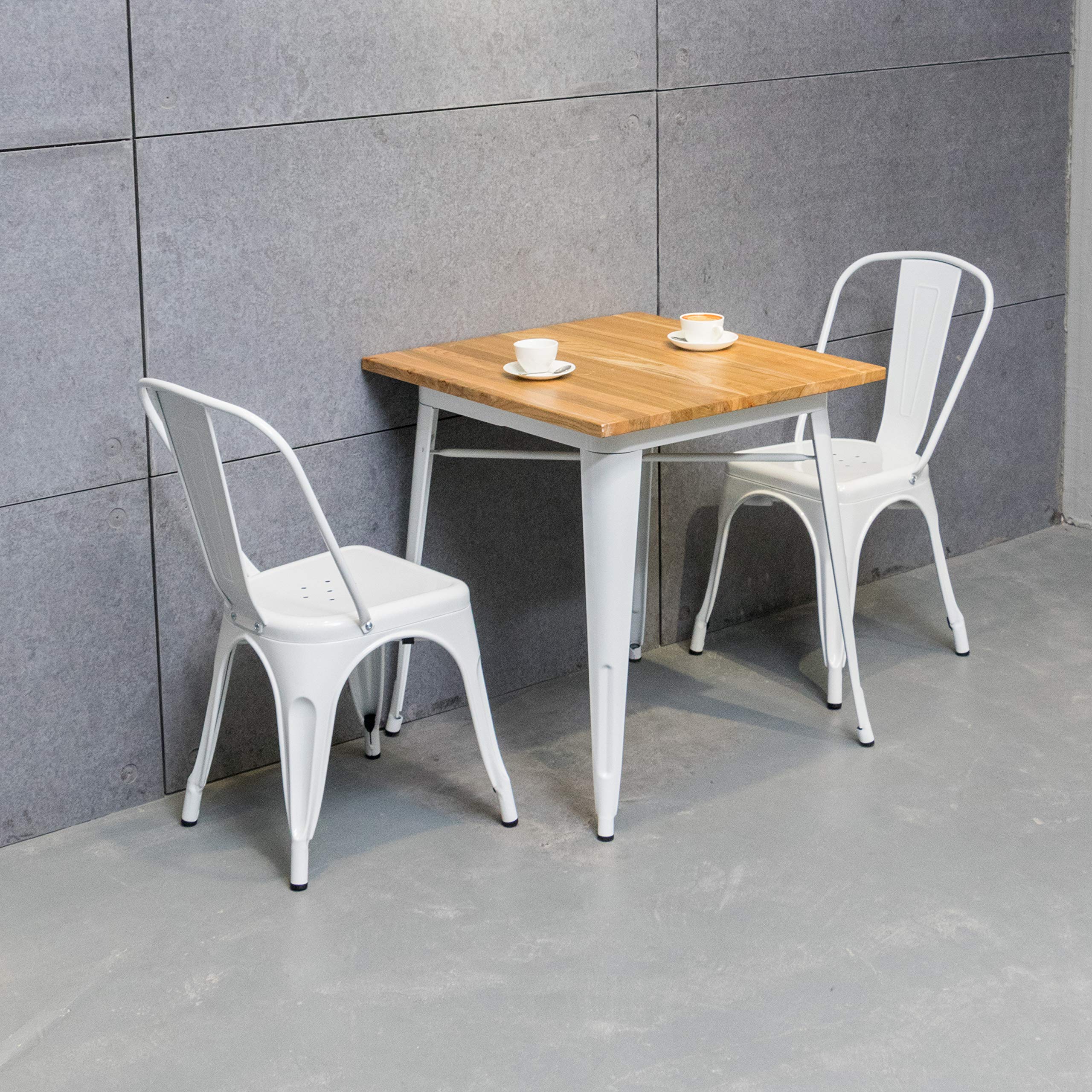 4-Piece White Metal Dining Chairs Set - 18