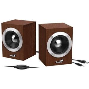 Premium Wooden USB Powered Speakers - Genius SP HF280 - High-Quality Sound for Home, Office & Desktop Use