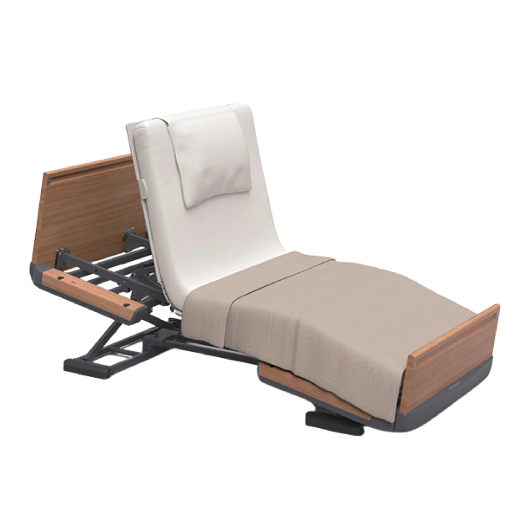 Premium Rakusho Z Wooden Series Homecare Bed by Paramount Bed Japan – Ergonomic Support for Comfortable Sleep, Ideal for Home and Healthcare Facilities