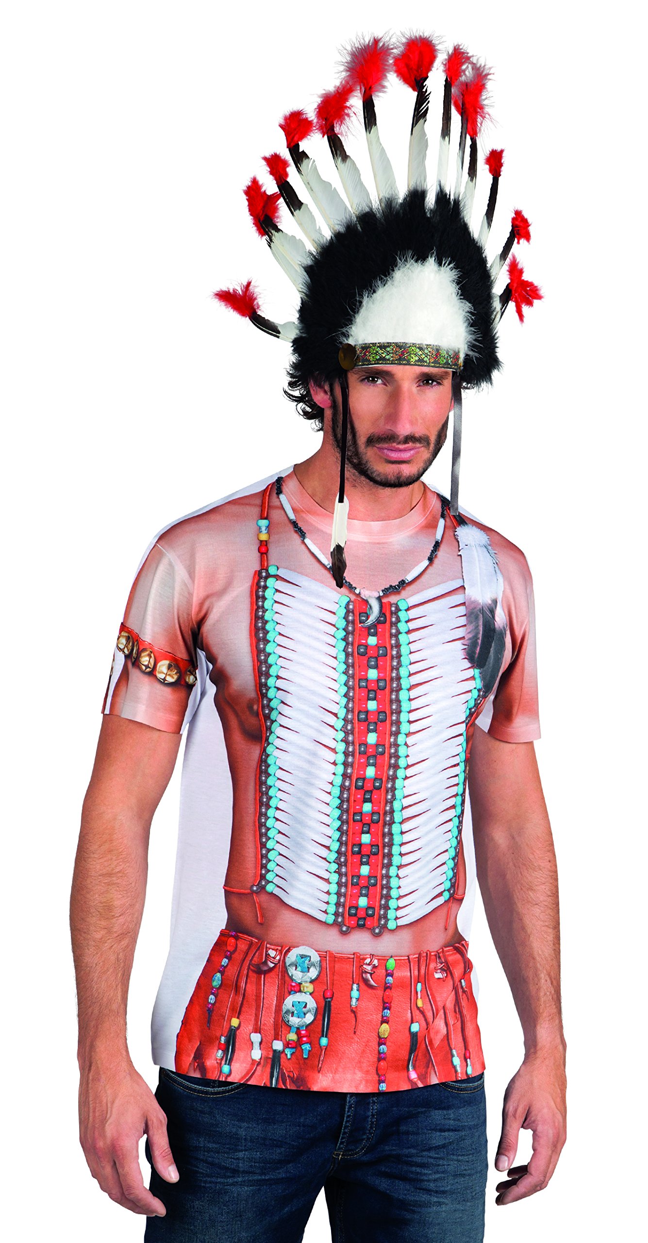 84228 - Realistic Indian Costume Shirt for Adults | Authentic Cultural Apparel for Halloween, Cosplay & Themed Parties