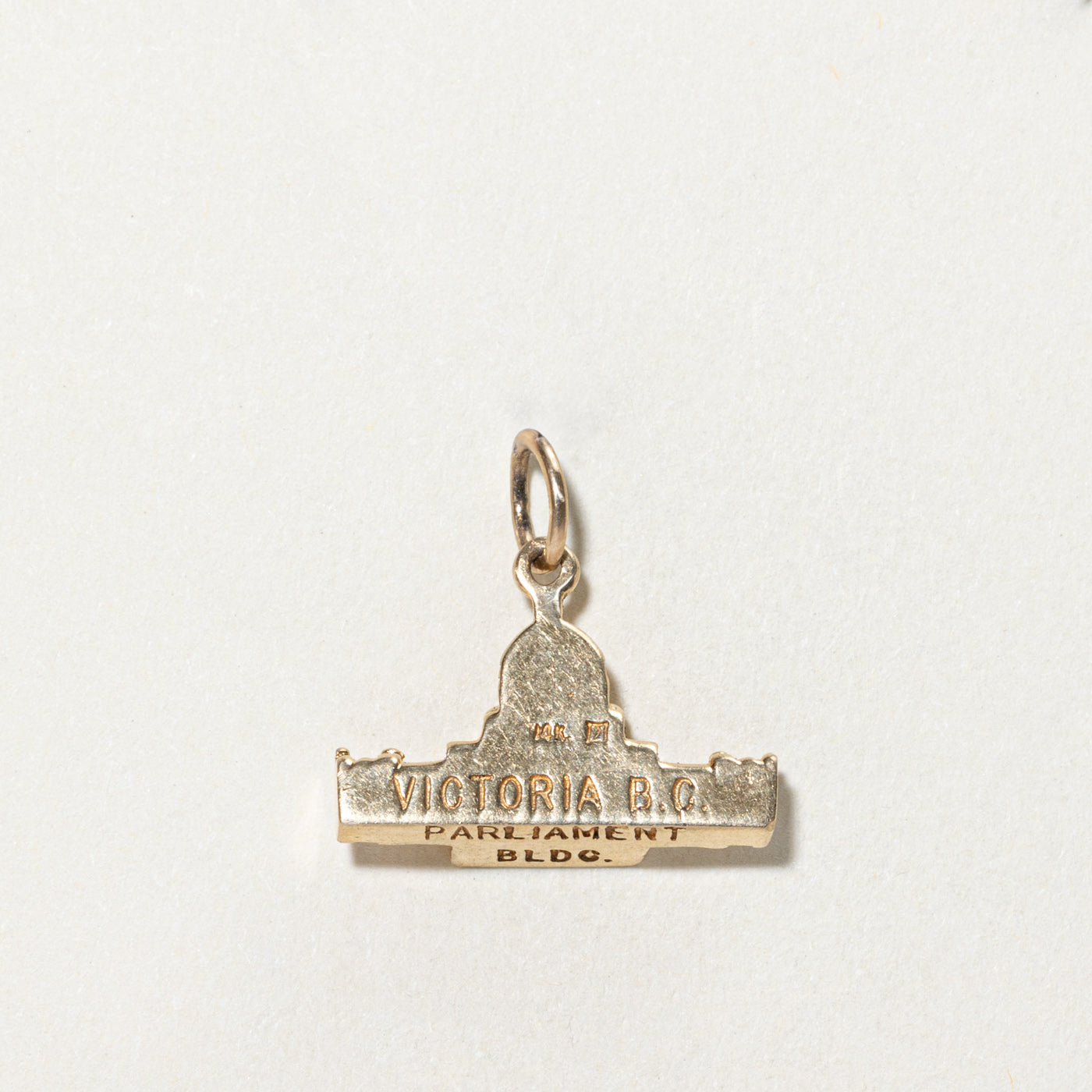 14K Yellow Gold BC Parliament Charm Pendant - Elegant Jewelry for Women, Gift for Her - Perfect for Parties, Weddings & Special Occasions