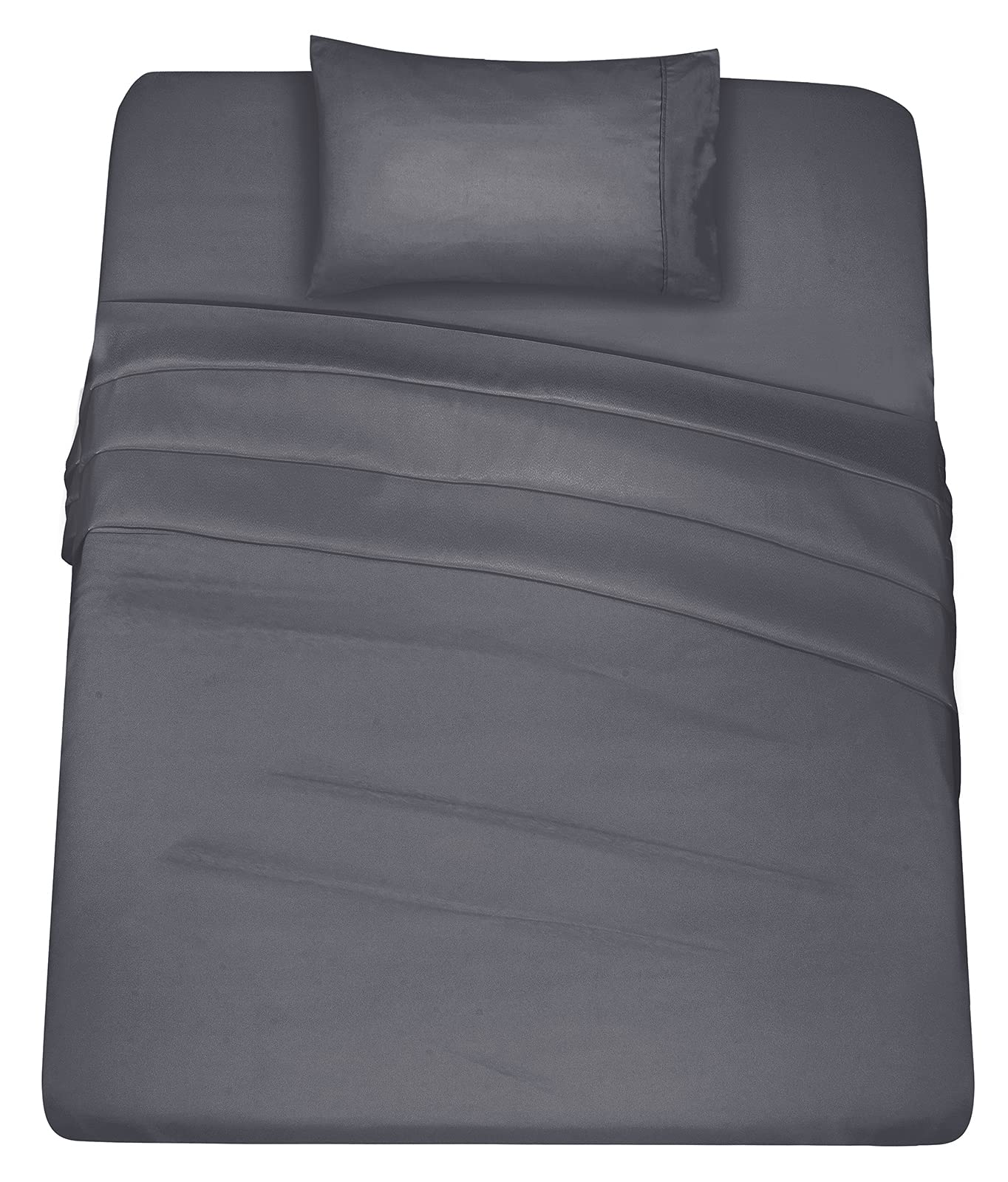 Oakias 3-Piece Twin Bed Sheet Set - Ultra Soft Brushed Microfiber Grey Bedding - Shrink & Fade Resistant - Machine Washable - Perfect for Kids Rooms, Dorms & Guest Beds
