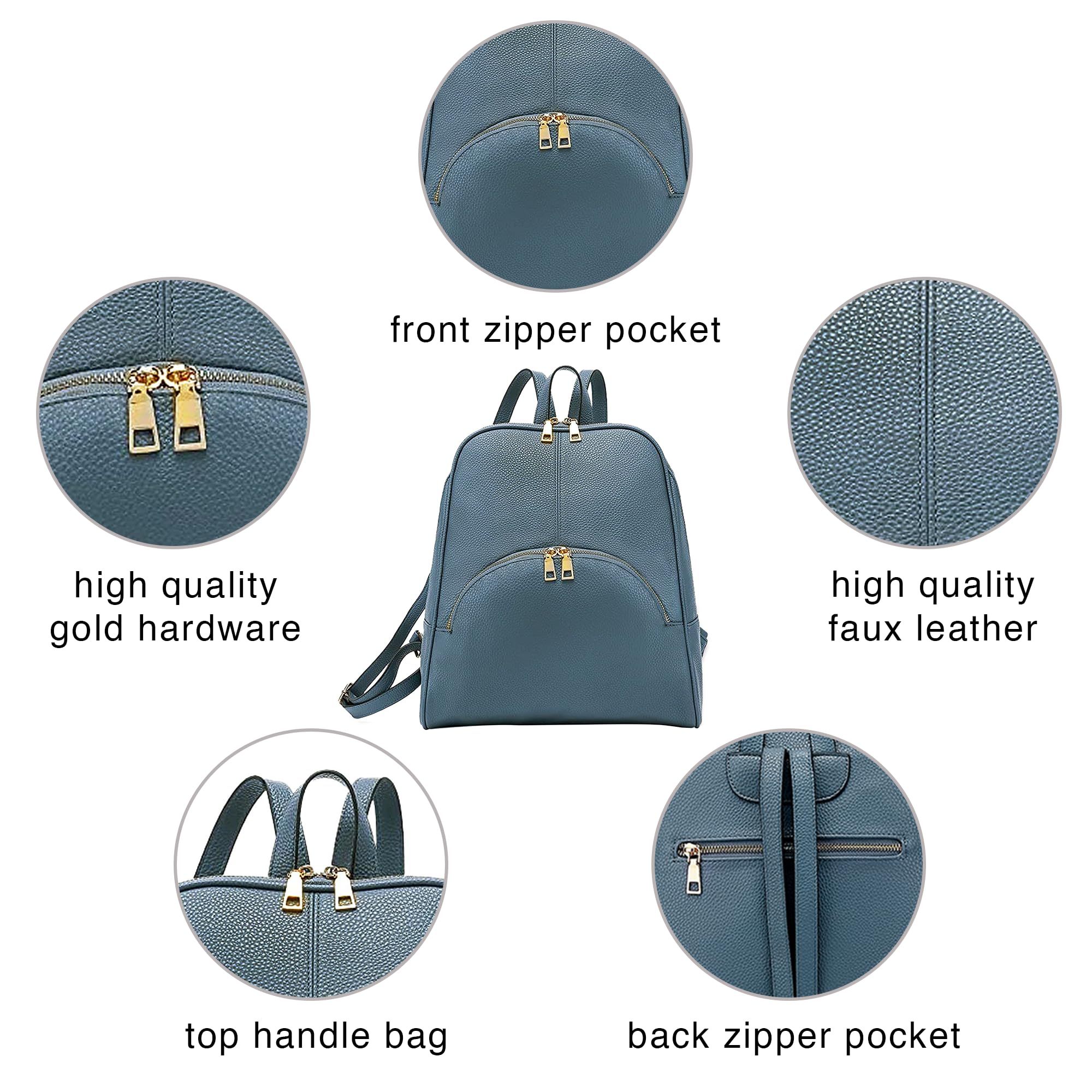 Scarleton Women's Mini Backpack Purse - Light Blue for Travel & Daily Use