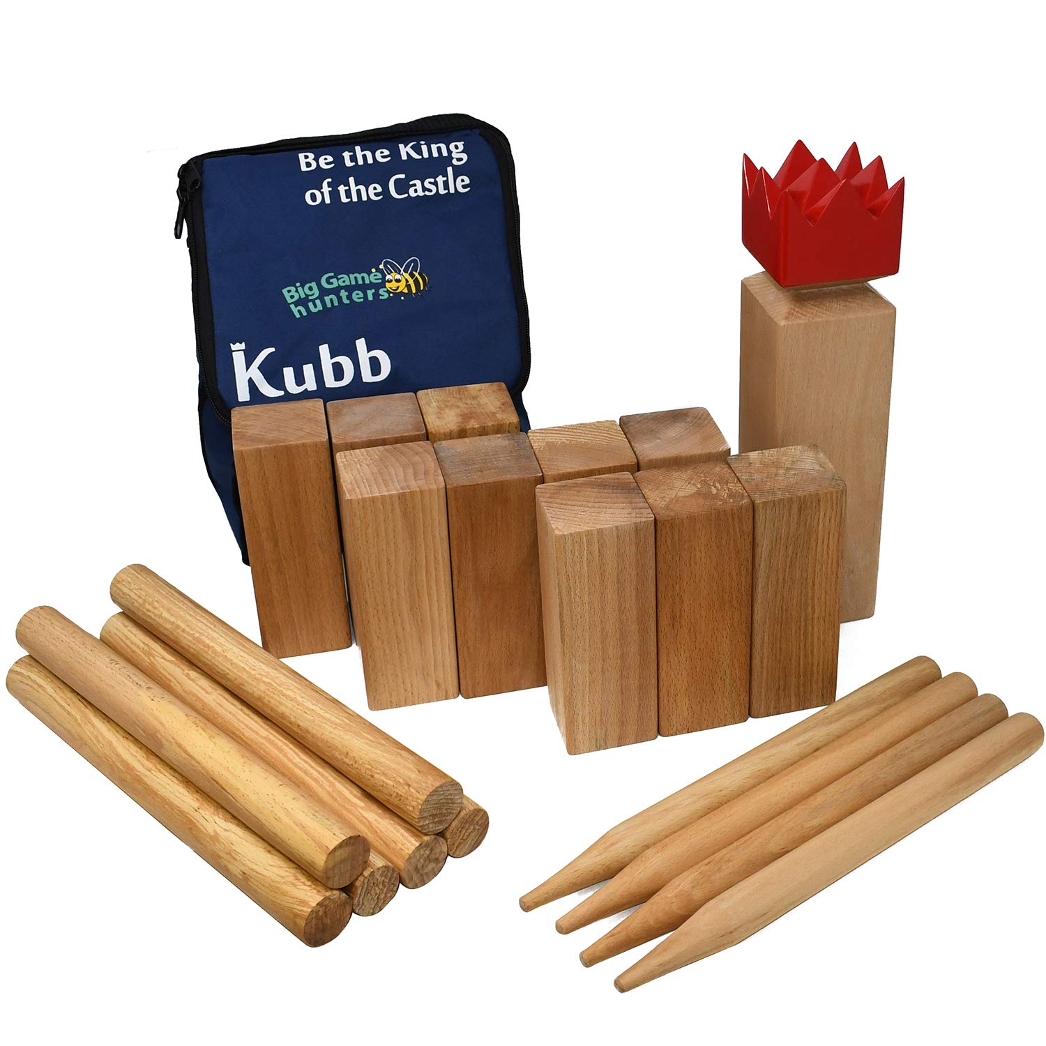 Premium Viking Kubb Game Set in Carry Bag – Outdoor Wooden Tossing Game for Backyard, Lawn, and Beach Fun – Big Game Hunters