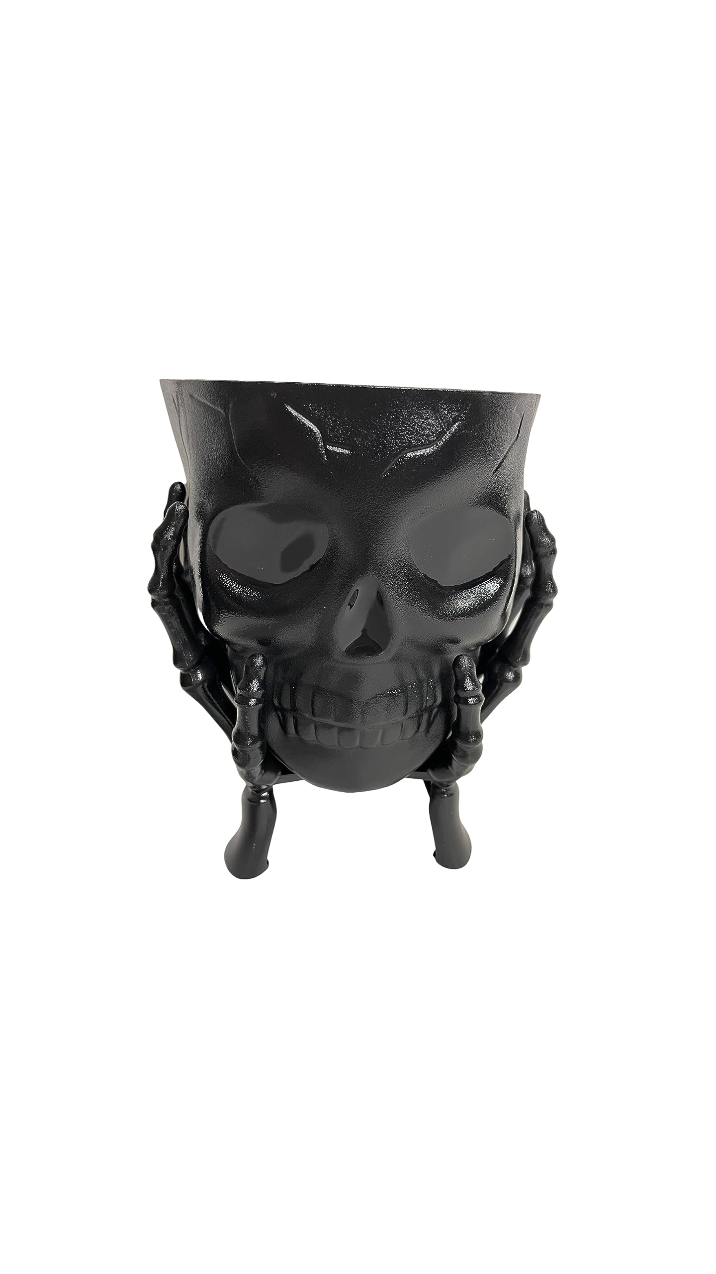 Spooky Halloween Skeleton Candy Bowl - Black Gothic Party Centerpiece for Trick or Treat, Haunted House Decor & All Hallows Eve Celebrations