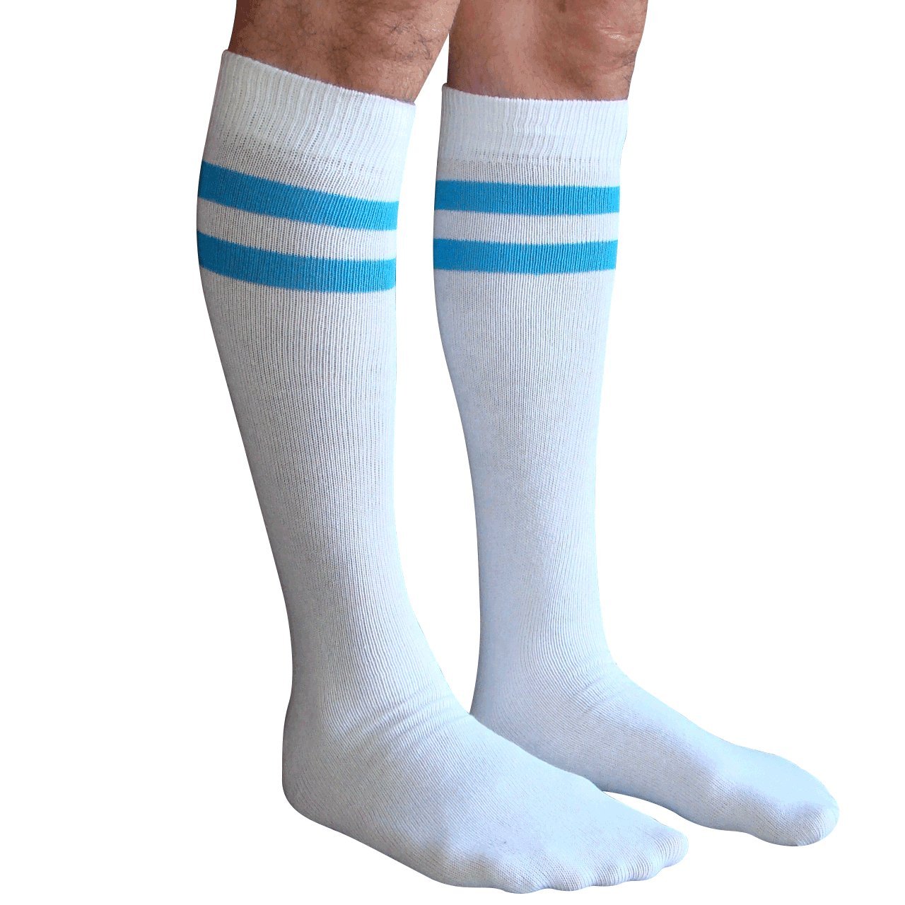 Chrissy's Men's Striped Knee High Socks - Comfortable & Stylish Tube Socks for Casual Wear, Sports & Outdoor Activities