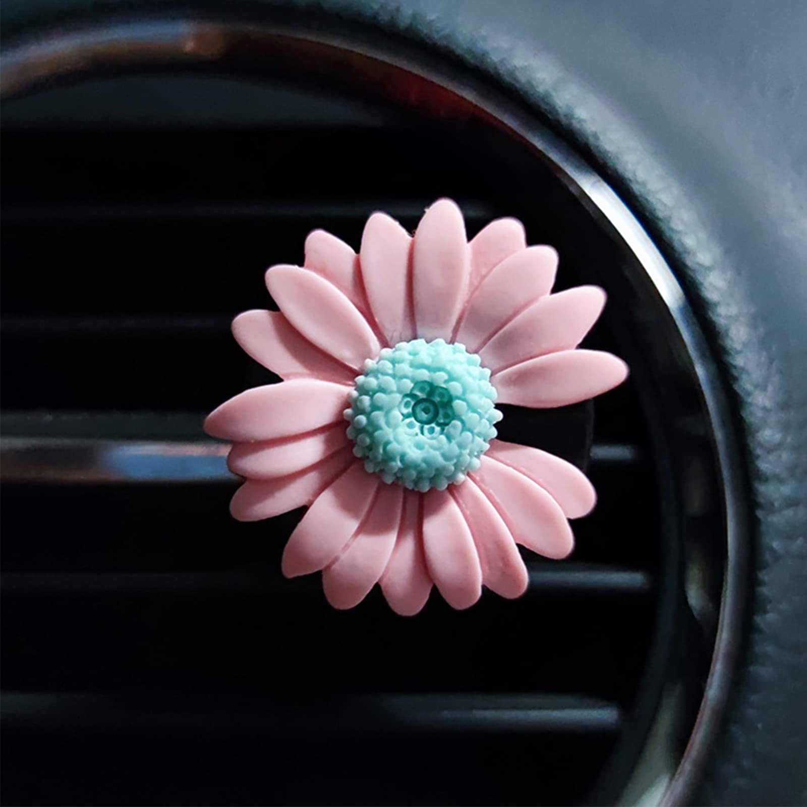 2 Pack Daisy Flower Air Vent Clips - Cute Boho Car Air Freshener & Decor for Women - Perfect for Cars, Offices & Home Fragrance