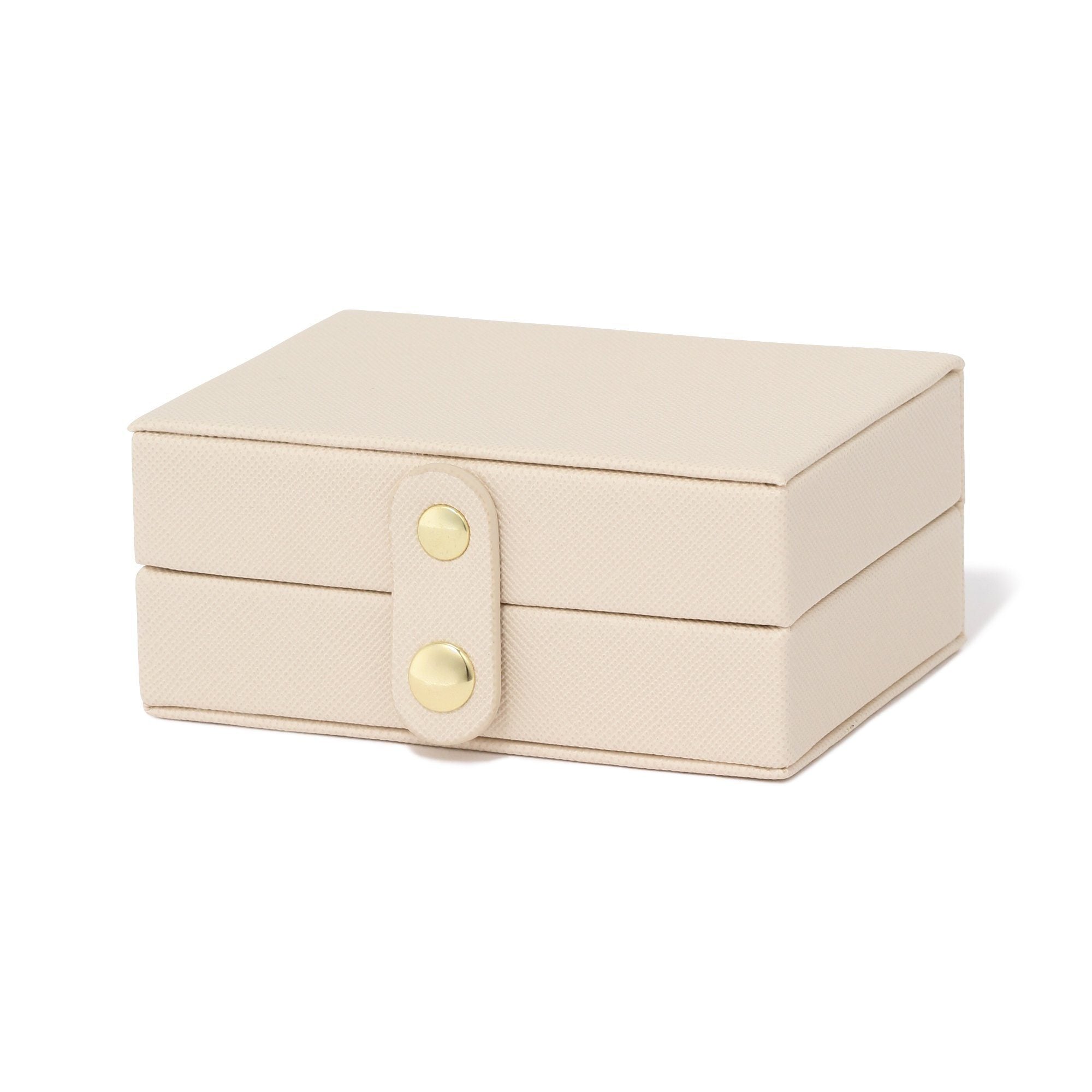 Elegant Bicolor Jewelry Box - Large Beige Velvet Lined Storage Organizer for Necklaces, Rings & Earrings | Perfect for Bedroom Vanity, Travel & Gift Giving