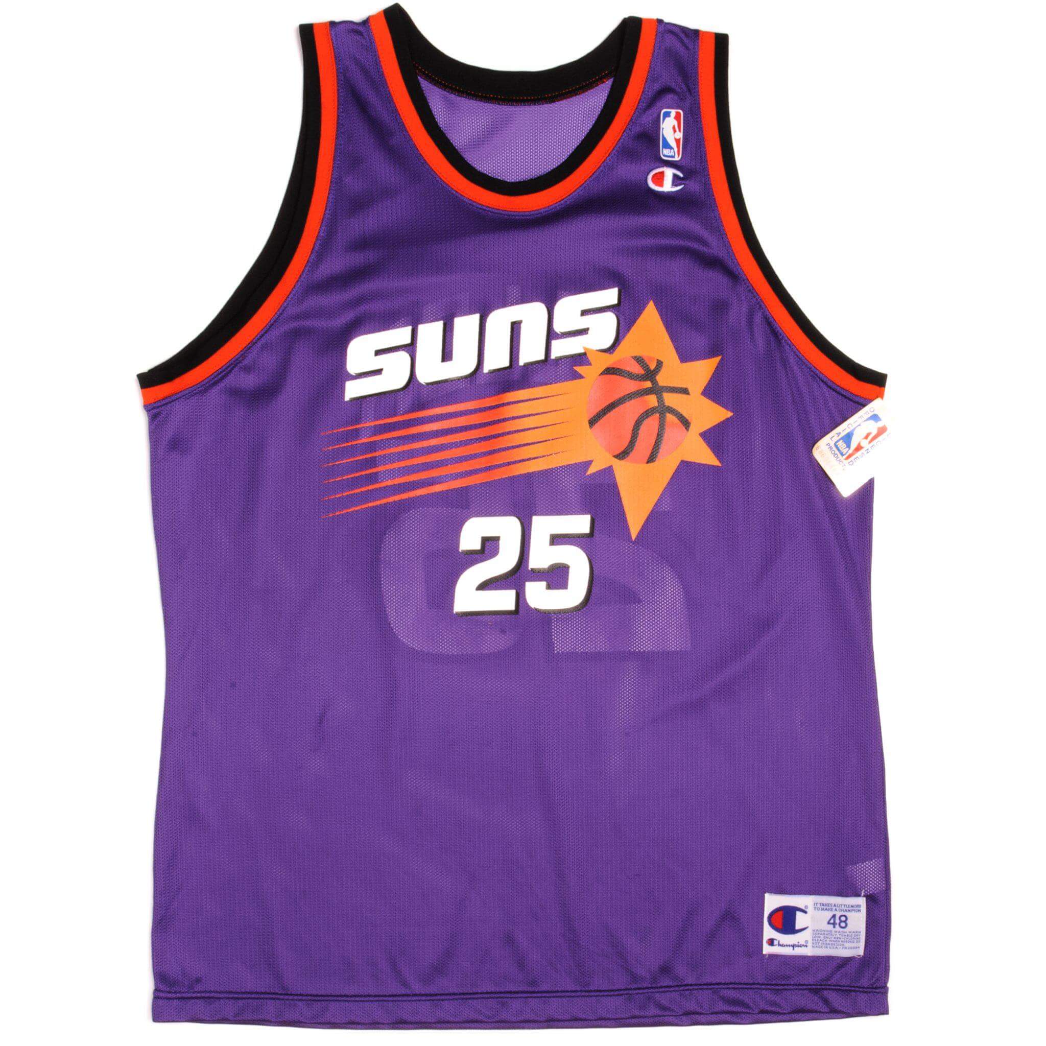 Vintage Champion NBA Phoenix Suns Reggie Miller #25 Jersey 1990s - Size 48, Made in USA, Deadstock - Perfect for Basketball Fans, Collectors & Retro Sports Fashion