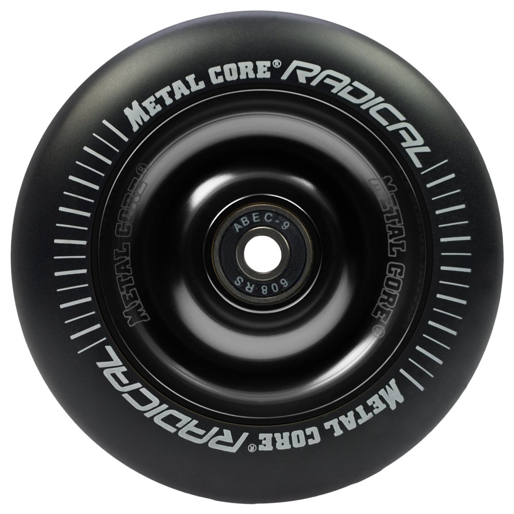 METAL CORE Freestyle Scooter Wheels - 100mm Radical Black Wheels for Professional Tricks & Stunts | Perfect for Park, Street & Competition Riding