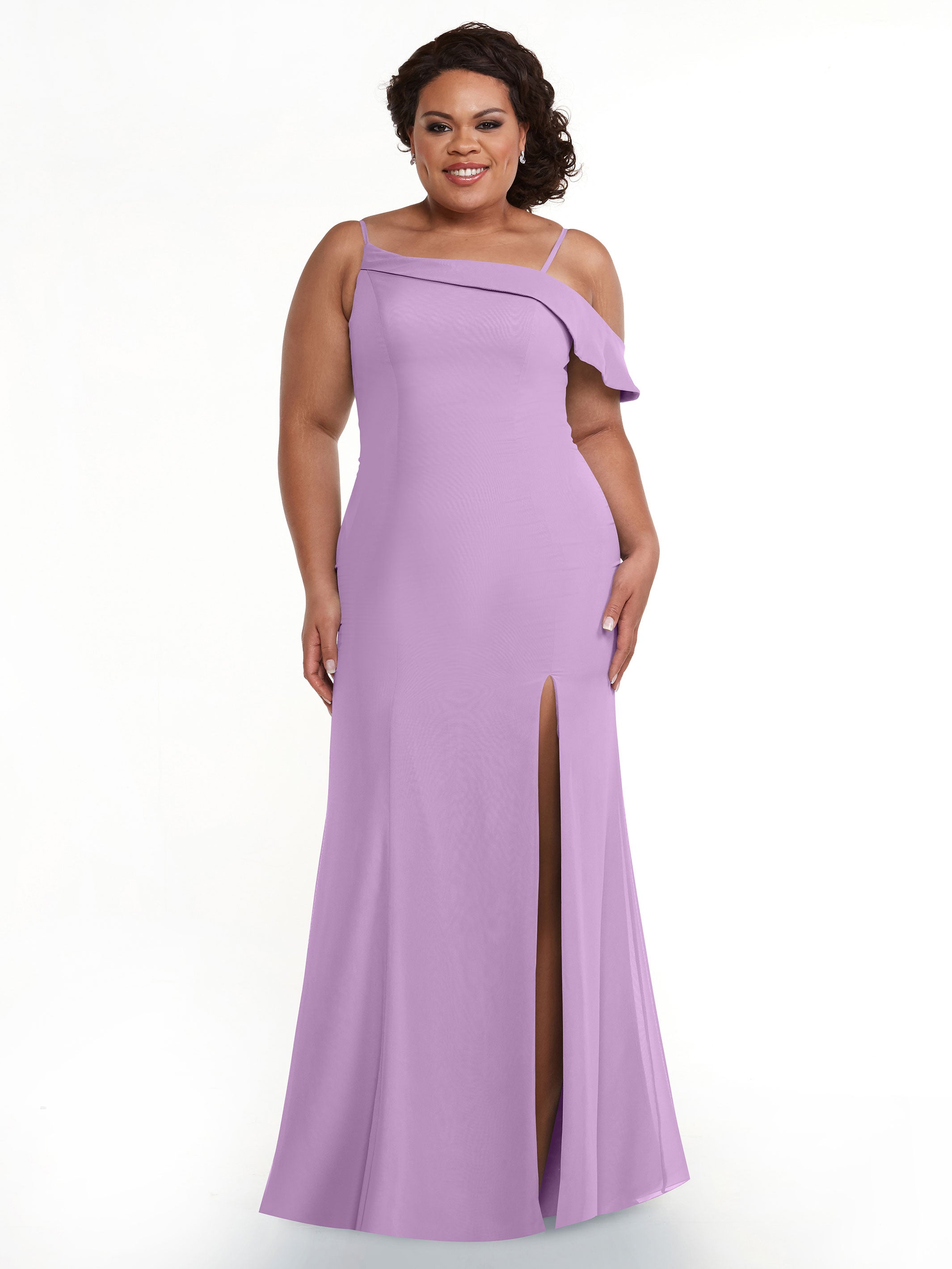 Elegant One Shoulder Fit & Flare Chiffon Bridesmaid Dress 80153 - Perfect for Weddings, Formal Events & Special Occasions