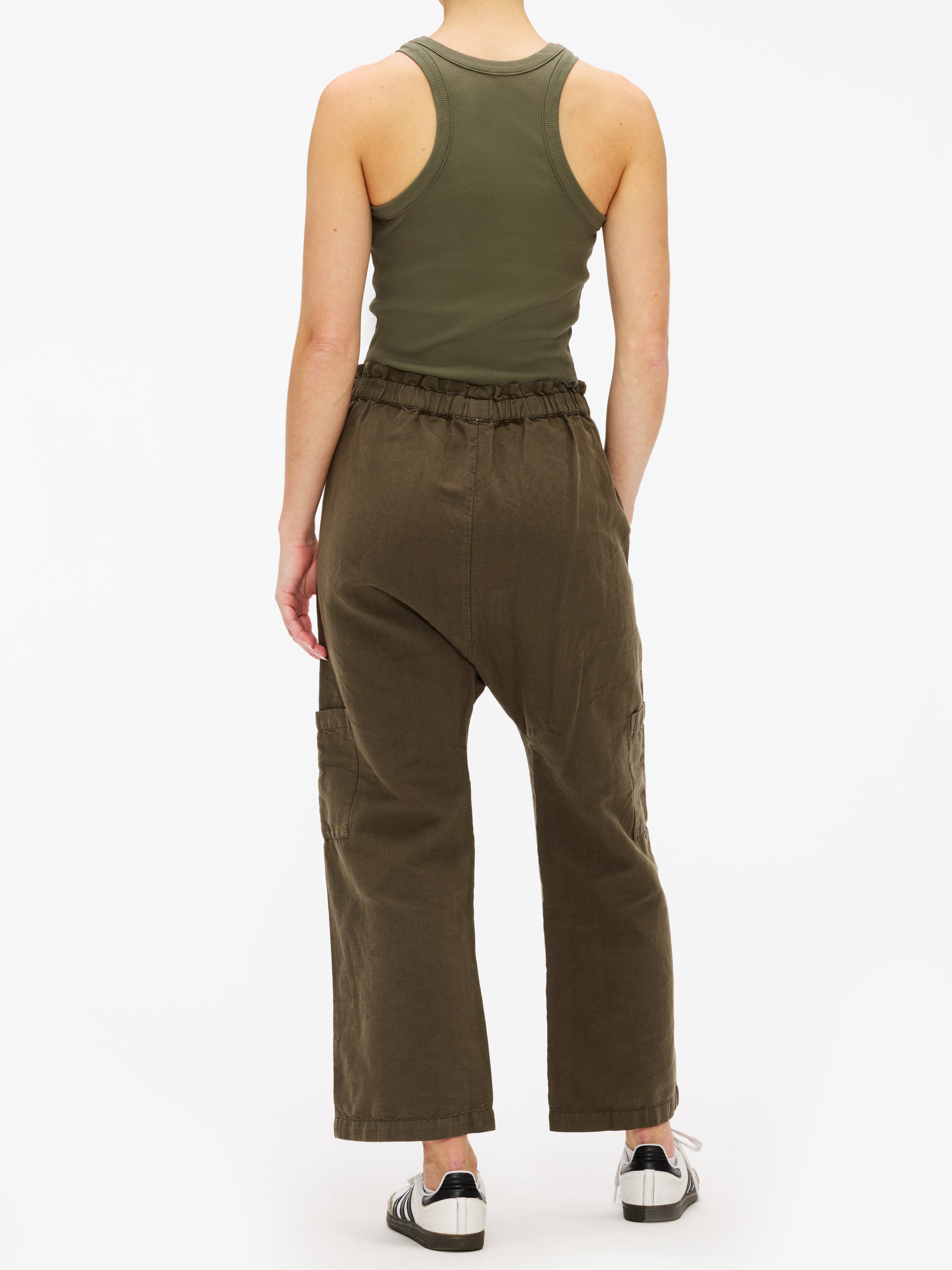 NSF Certified Paperbag Waist Pants for Women - High-Rise Elastic Waist Trousers with Adjustable Drawstring | Perfect for Office, Casual Wear & Travel