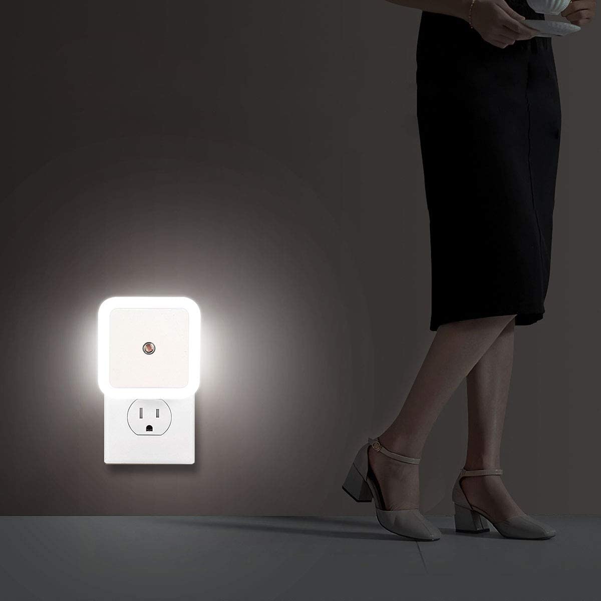 **8 Pack Sujeet Plug-in Night Lights for Adults - Soft White Wall Nightlight for Bathroom, Bedroom, Hallway & Nursery - Energy-Efficient LED Night Lamp for Safe Nighttime Navigation**