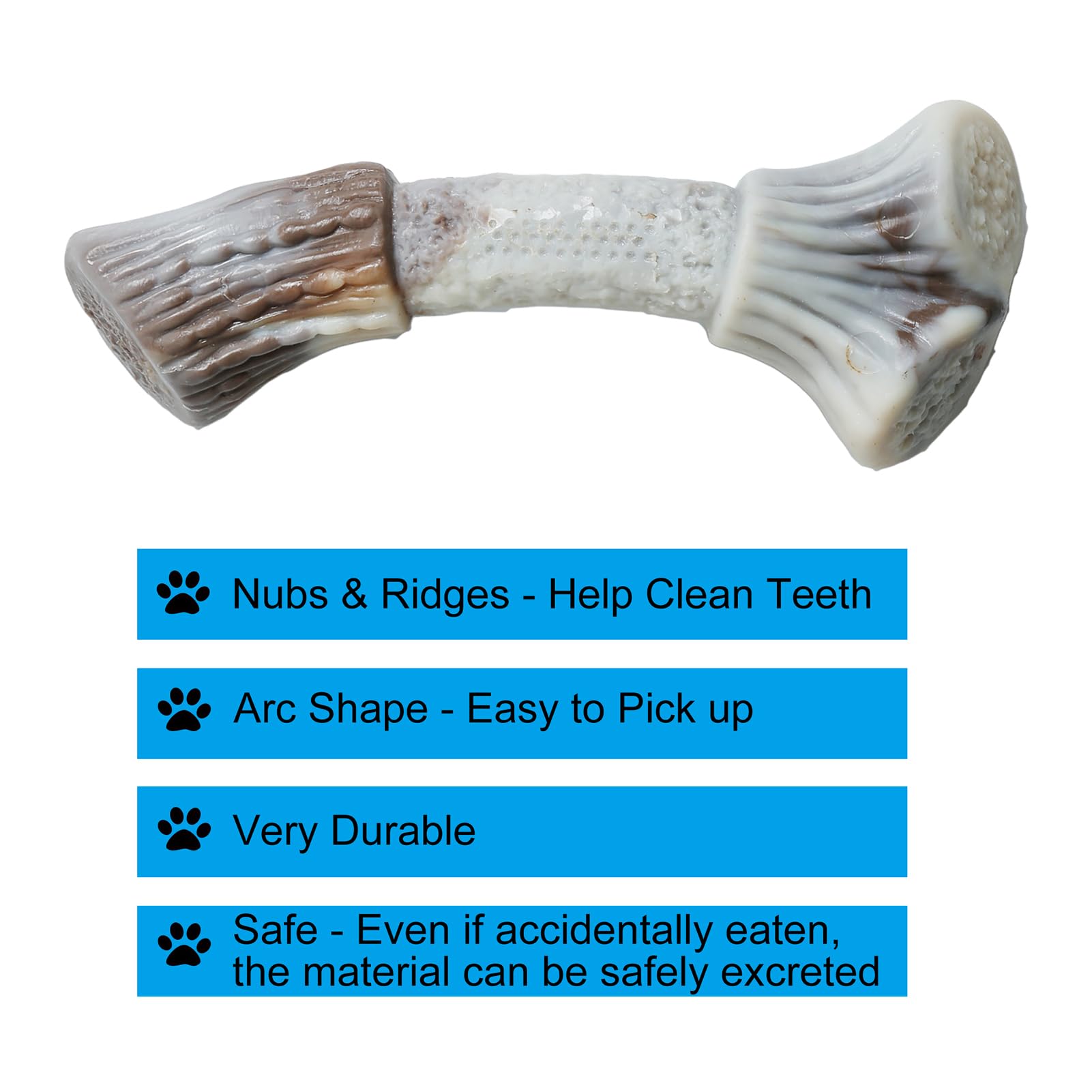 Durable Nylon Dog Chew Toys for Aggressive Chewers - Long-Lasting Puppy Teething Bone for Large Breed Dogs, Tough Antler-Shaped Chew Toy for Strong Jaws | Perfect for Training, Anxiety Relief & Dental Health