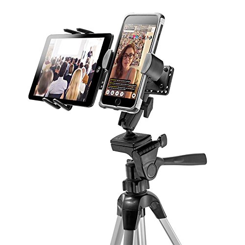TW Broadcaster Combo - Adjustable Midsize Tablet & Phone Tripod Mount for Live Streaming, Vlogging, and Mobile Broadcasting | Perfect for YouTube, TikTok, and Facebook Live