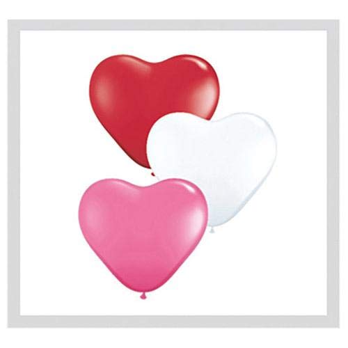 LOONBALLOON 11 Inch Heart Shaped Balloons - Romantic Love Party Decorations for Valentine's Day, Weddings, Anniversaries & Birthday Celebrations