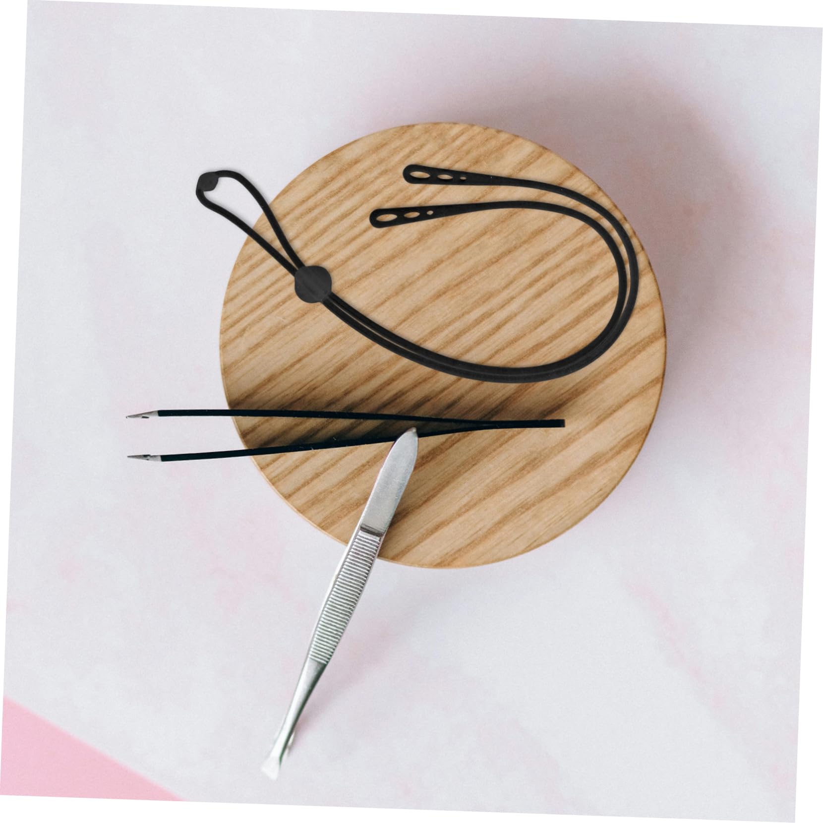 Premium Eyelash Tweezers with Adjustable Wrist Strap - Professional Lash Extension Tool for Makeup Artists & DIY - Black Eyelash Separator & Holder for Salon, Home & Travel Use