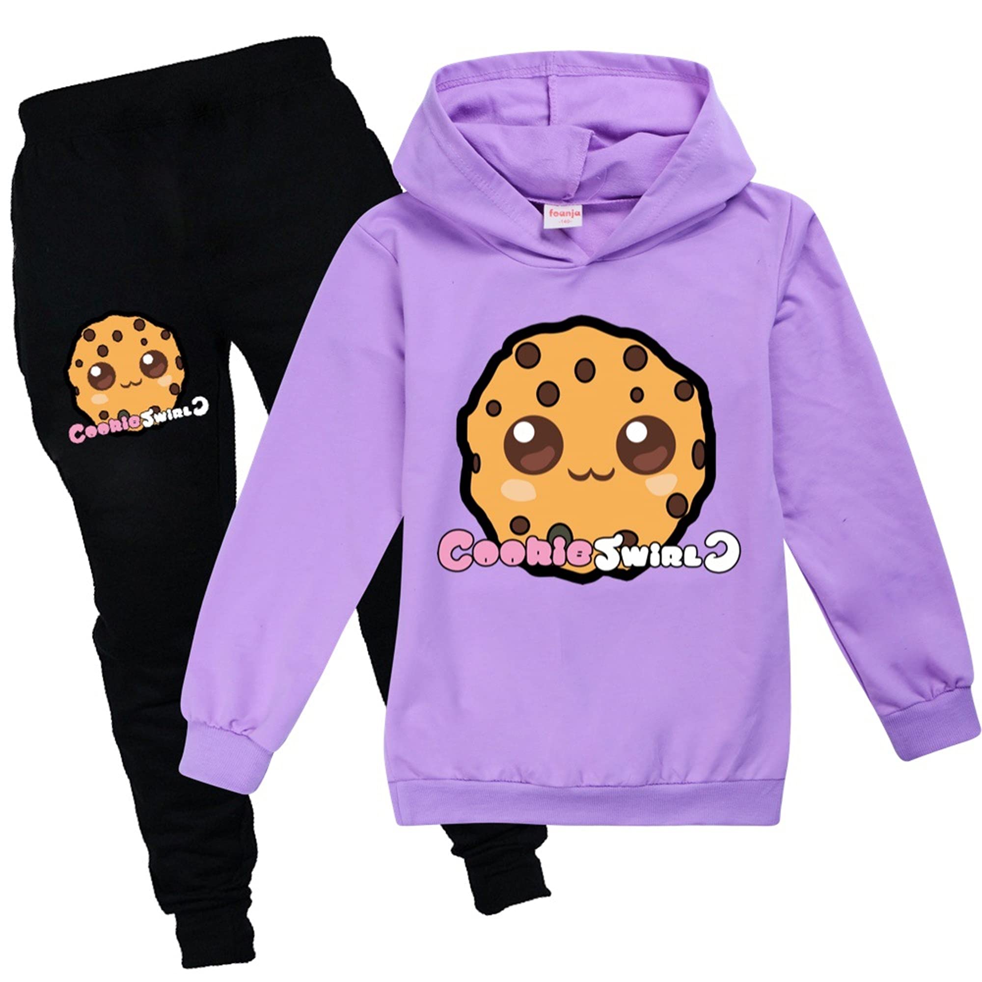 Cookie Swirl C Novelty Hoodie and Sweatpants Set for Boys & Girls - 2-Piece Pullover Sweatshirt Outfit for Kids | Birthday Gifts, School Wear, Casual Family Outings
