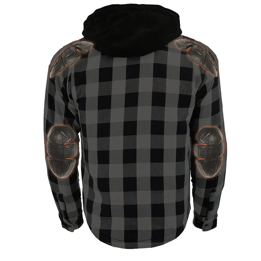 Milwaukee Leather Men's Plaid Flannel Armored Shirt Jacket - Motorcycle Riding Gear for Men, Winter Warmth & Protection - Perfect for Biking, Outdoor Adventures & Casual Wear