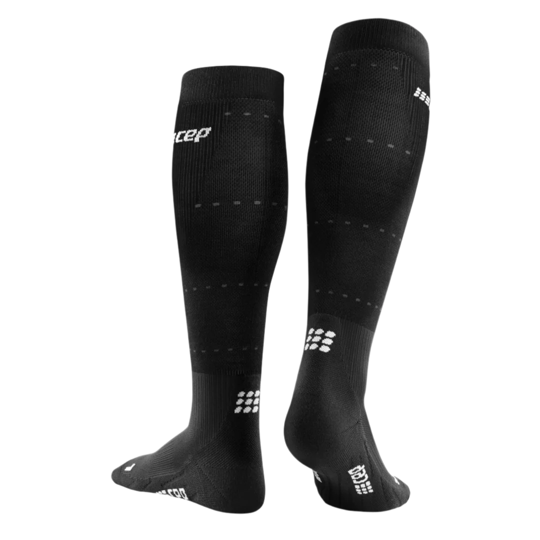 CEP Men's Infrared Recovery Socks - Tall Compression Socks for Athletes & Runners - Black/Black - Enhance Blood Circulation & Muscle Recovery for Workouts & Post-Exercise