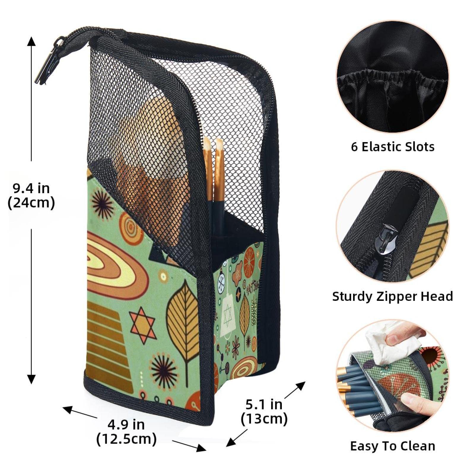 12-Piece Makeup Brush Organizer Bag with Floral Design - Portable Cosmetic Brush Holder Case for Travel & Home Storage | Perfect for Makeup Artists & Beauty Enthusiasts