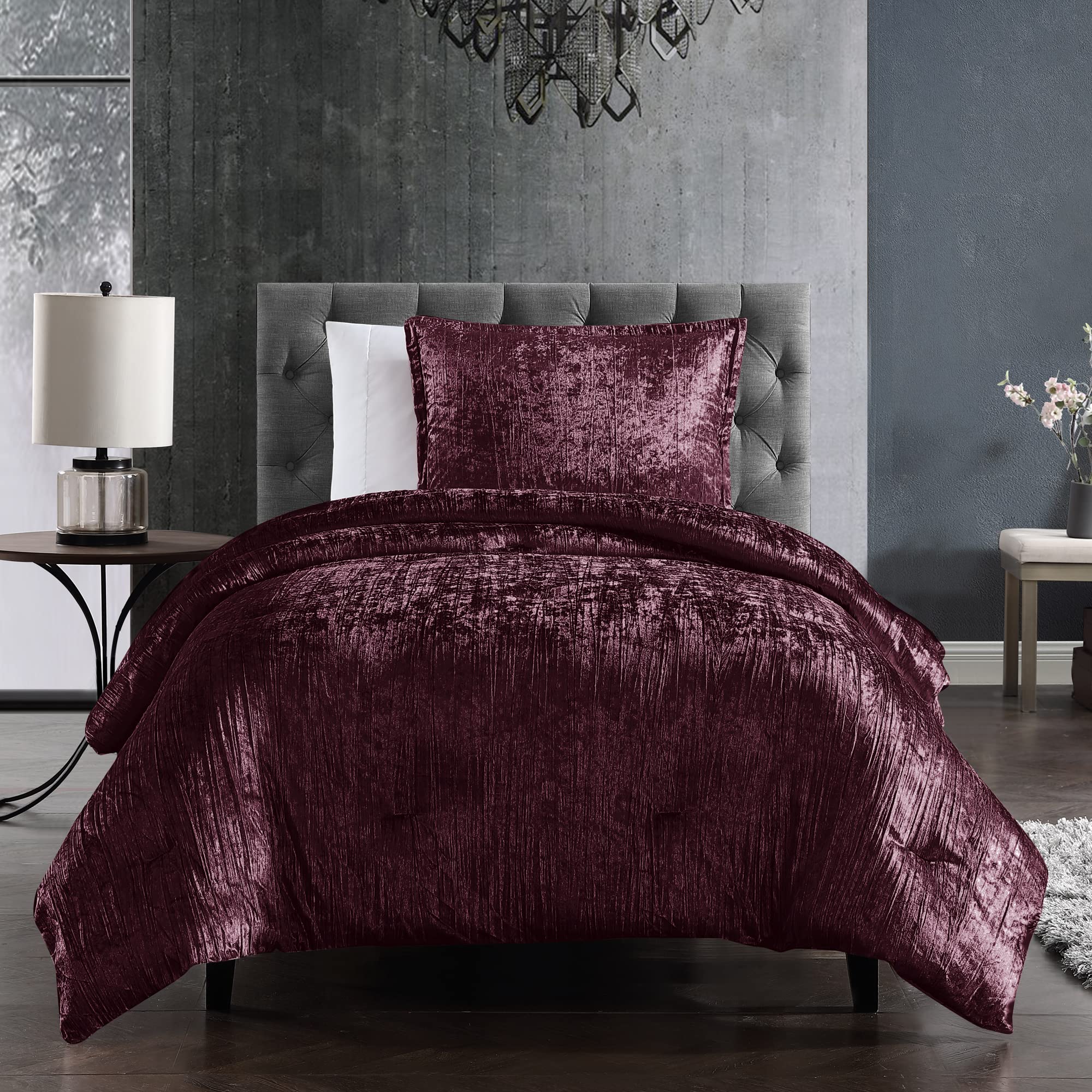 Riverbrook Home Turin Comforter Set - Twin Size, 2-Piece Bedding Set in Plum Purple for Cozy Bedroom Decor | Perfect for Guest Rooms, Dorms & Kids' Bedrooms