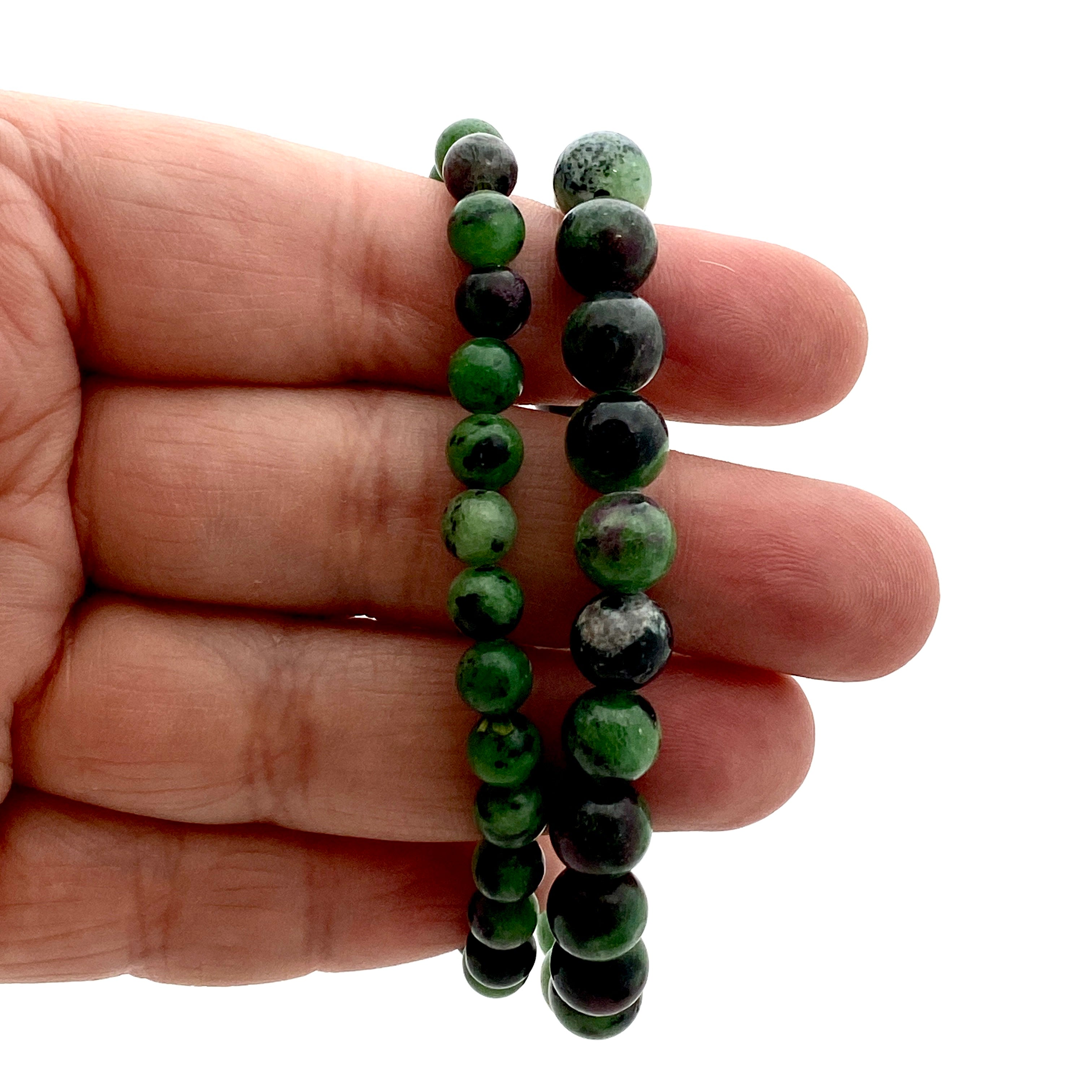 Natural Ruby in Zoisite Bracelet - Handmade Gemstone Jewelry for Women - Perfect for Healing, Meditation & Spiritual Energy - Gift for Her