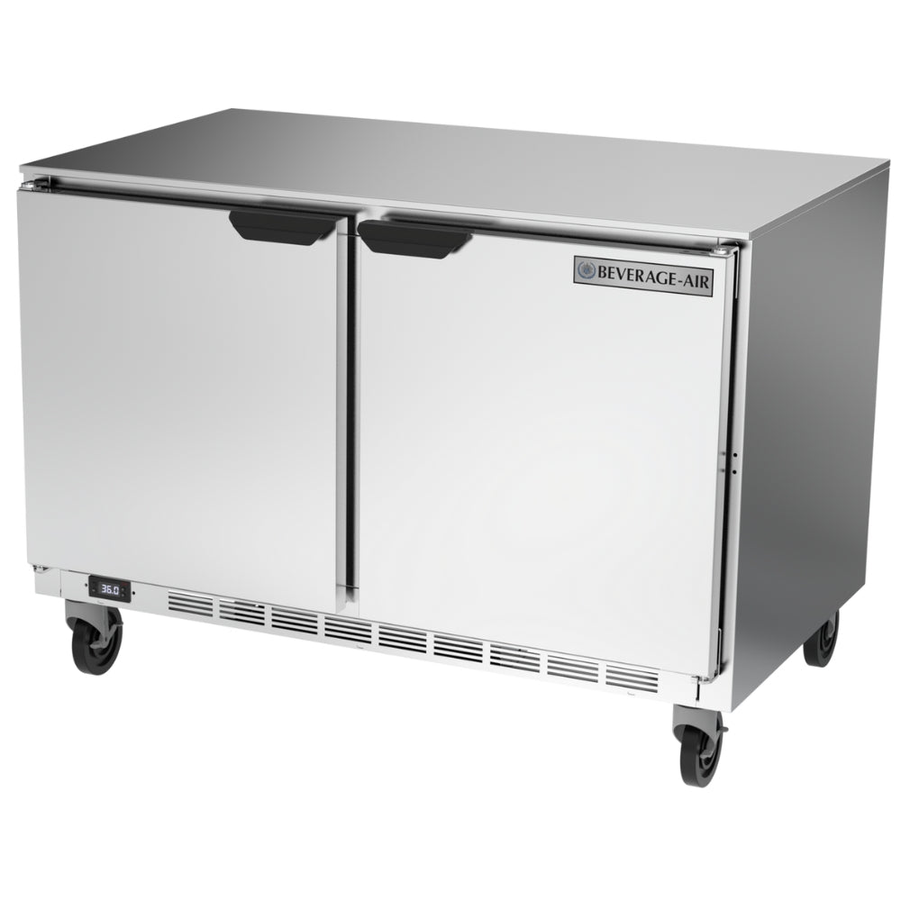 Beverage Air 48-Inch Undercounter Refrigerator with 2 Doors - ADA Compliant Commercial Refrigerator for Restaurants, Bars, and Kitchens - Energy Efficient Under Counter Fridge with Glass Door Display